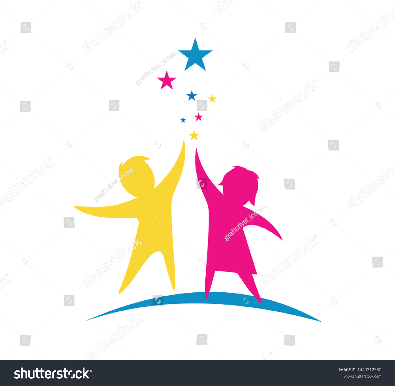 Children Education Logo Happy Kids Education Stock Vector (Royalty Free ...