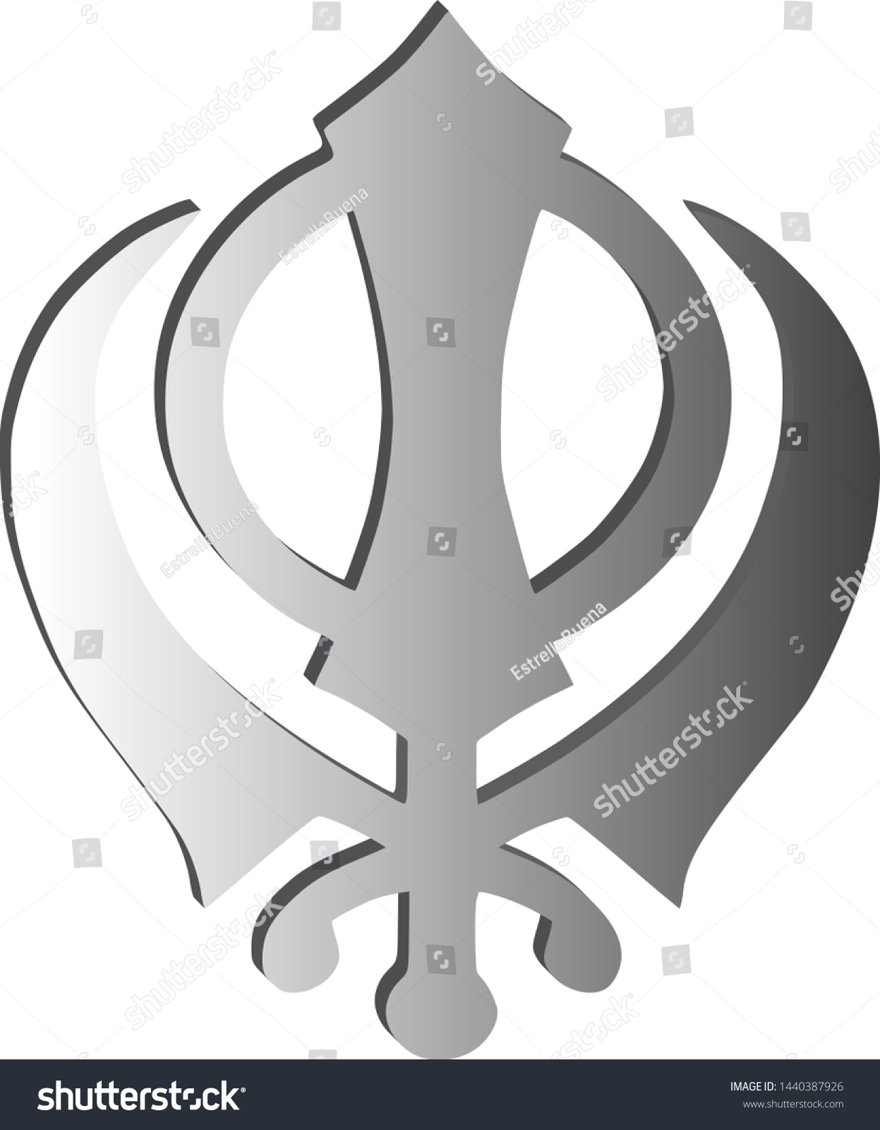 Main Symbol Sikhism Sign Khanda Made Stock Vector (Royalty Free ...