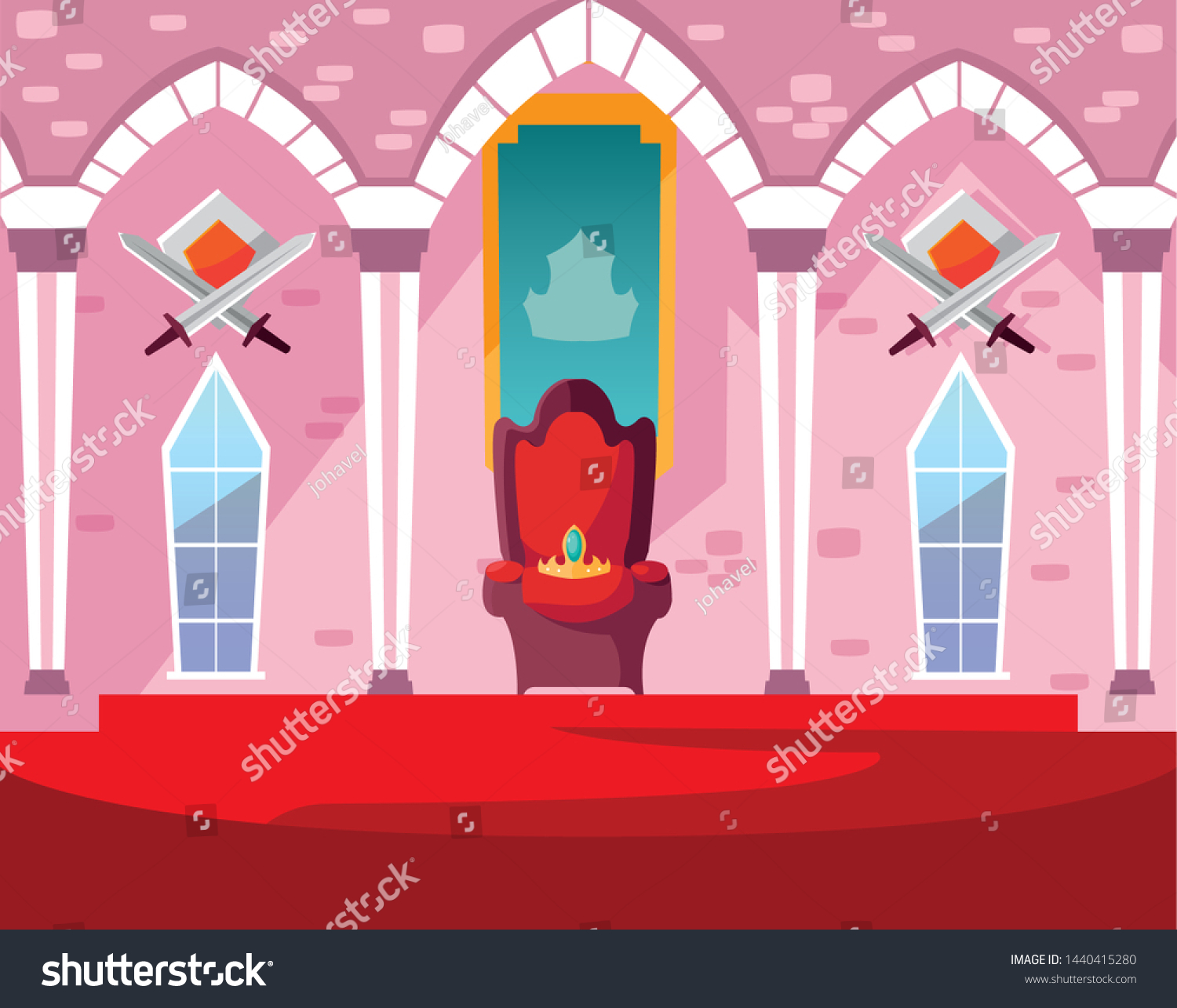 Inside Castle Building Fairytale Decoration Stock Vector (Royalty Free ...