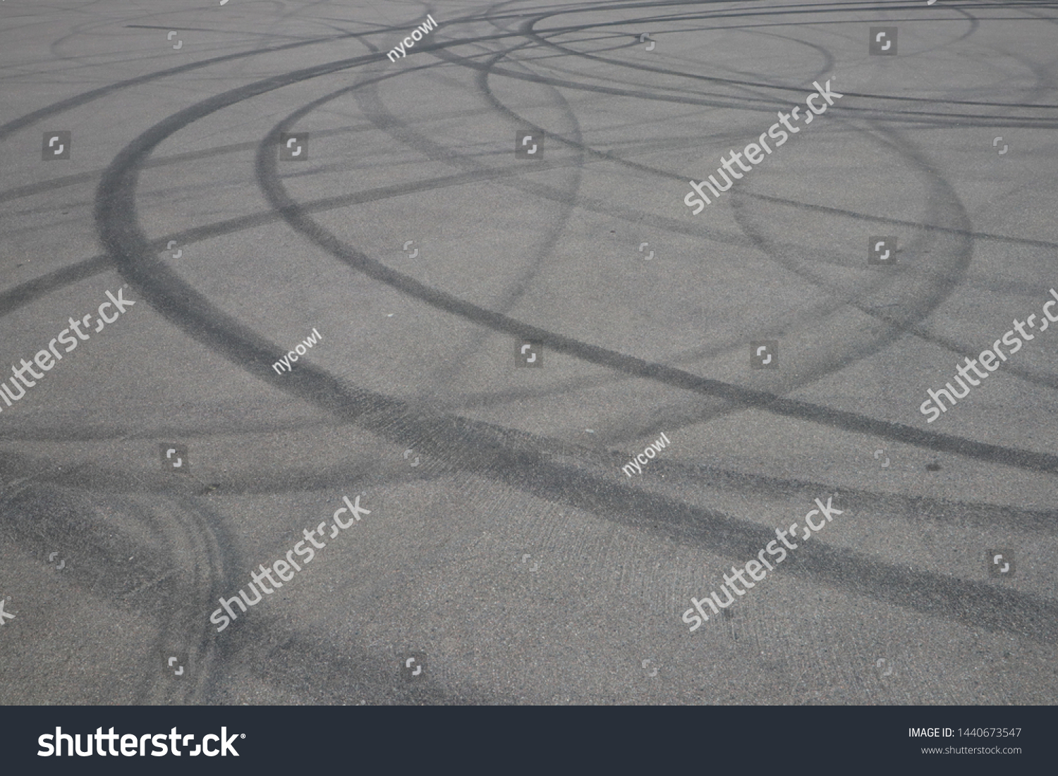 Tire Tracks Wheel Track On Asphalt Stock Photo 1440673547 | Shutterstock