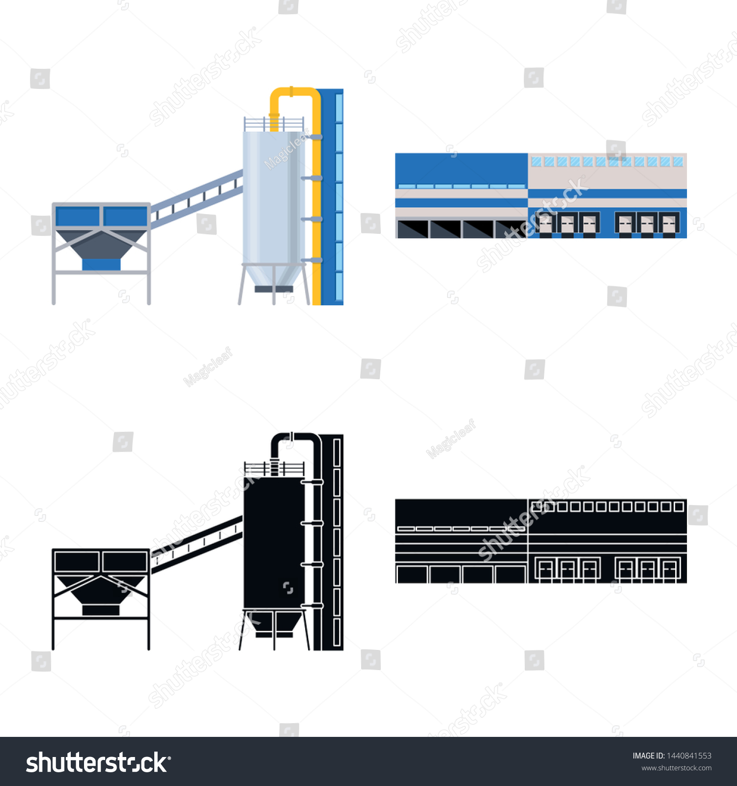 Vector Design Production Structure Sign Collection Stock Vector ...