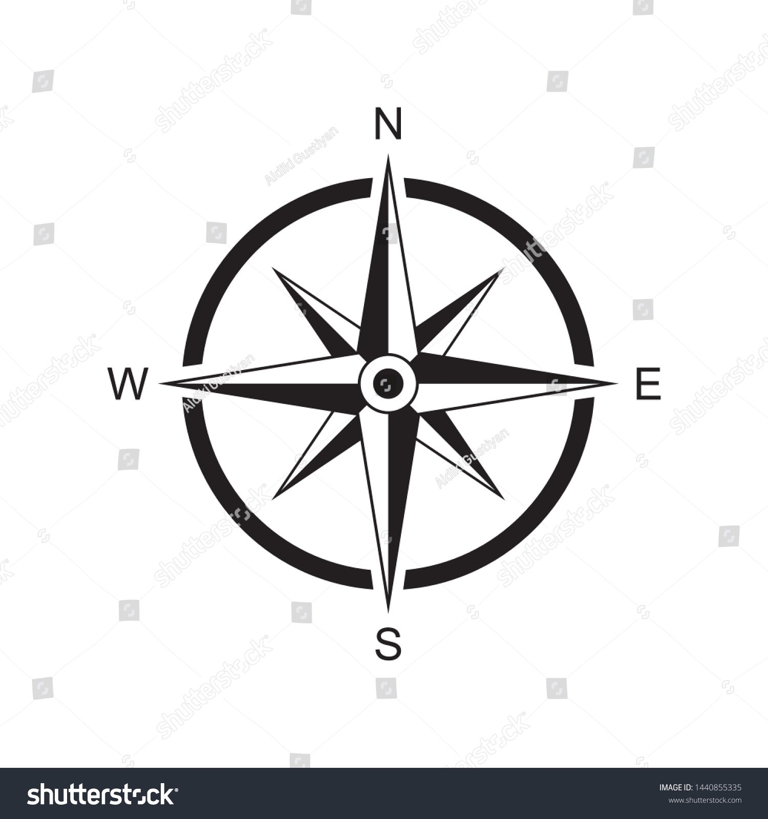 Compass Rose Icon Vector Illustration Stock Vector (Royalty Free ...