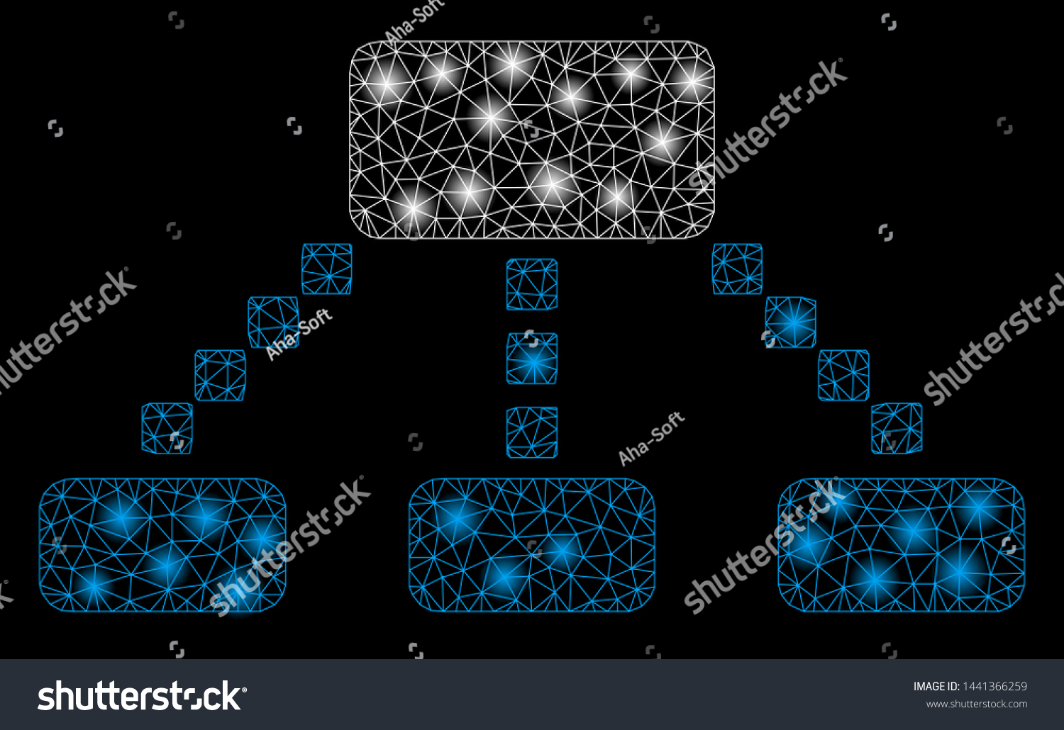 Glowing Mesh Hierarchy Scheme Glitter Effect: เวกเตอร์สต็อก (ปลอดค่า ...