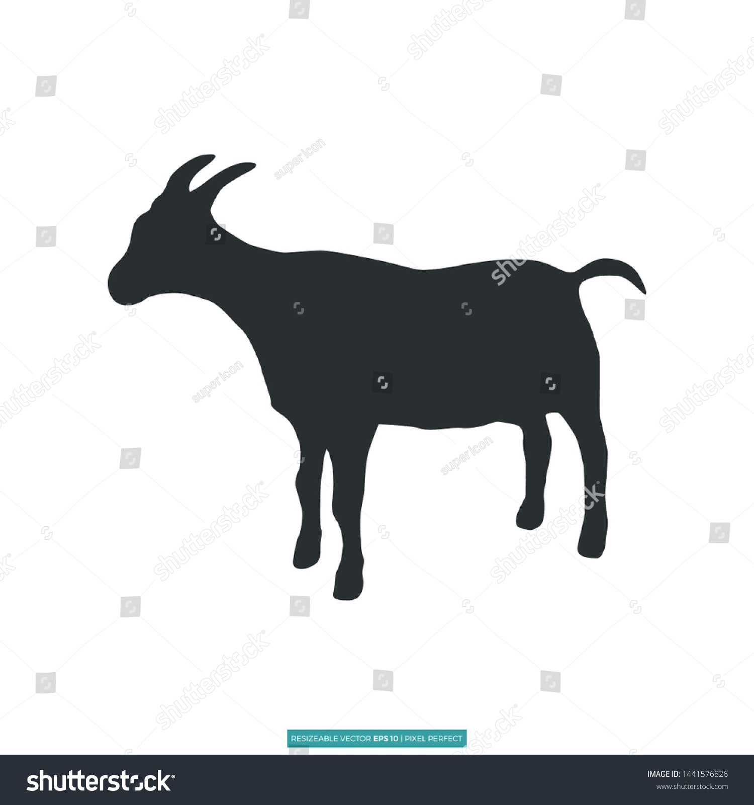 Силуэт козы с корзиной