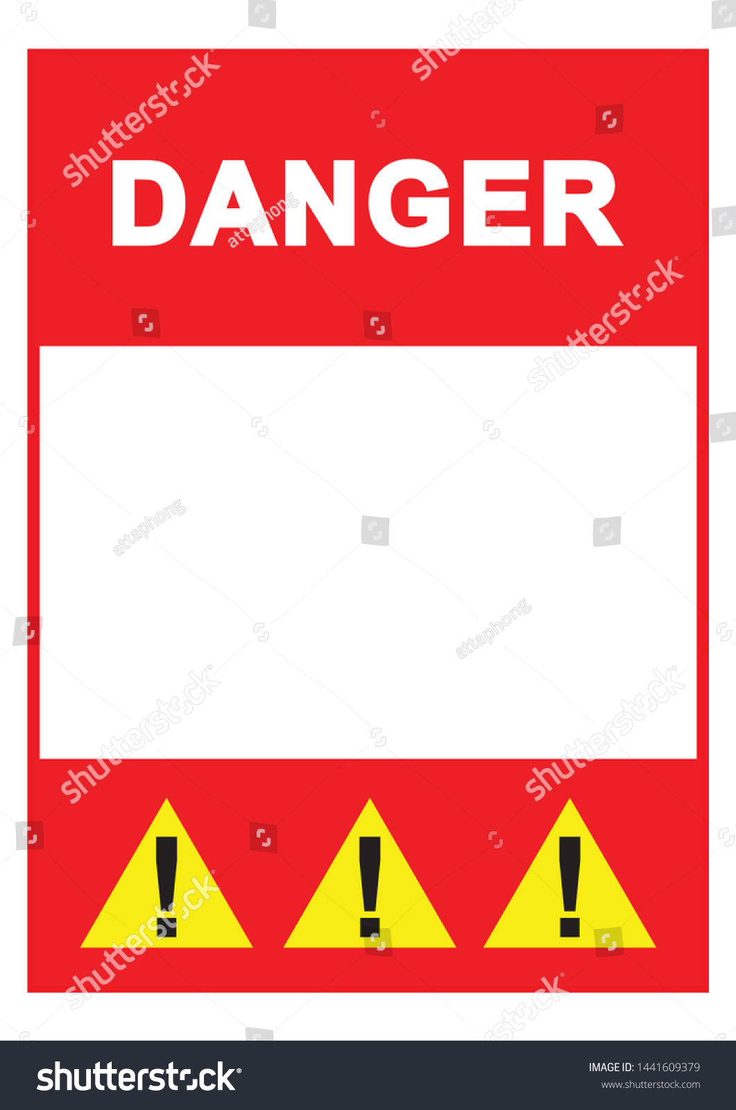 Warning Sign Danger Sign Blank Space Stock Vector (Royalty Free ...