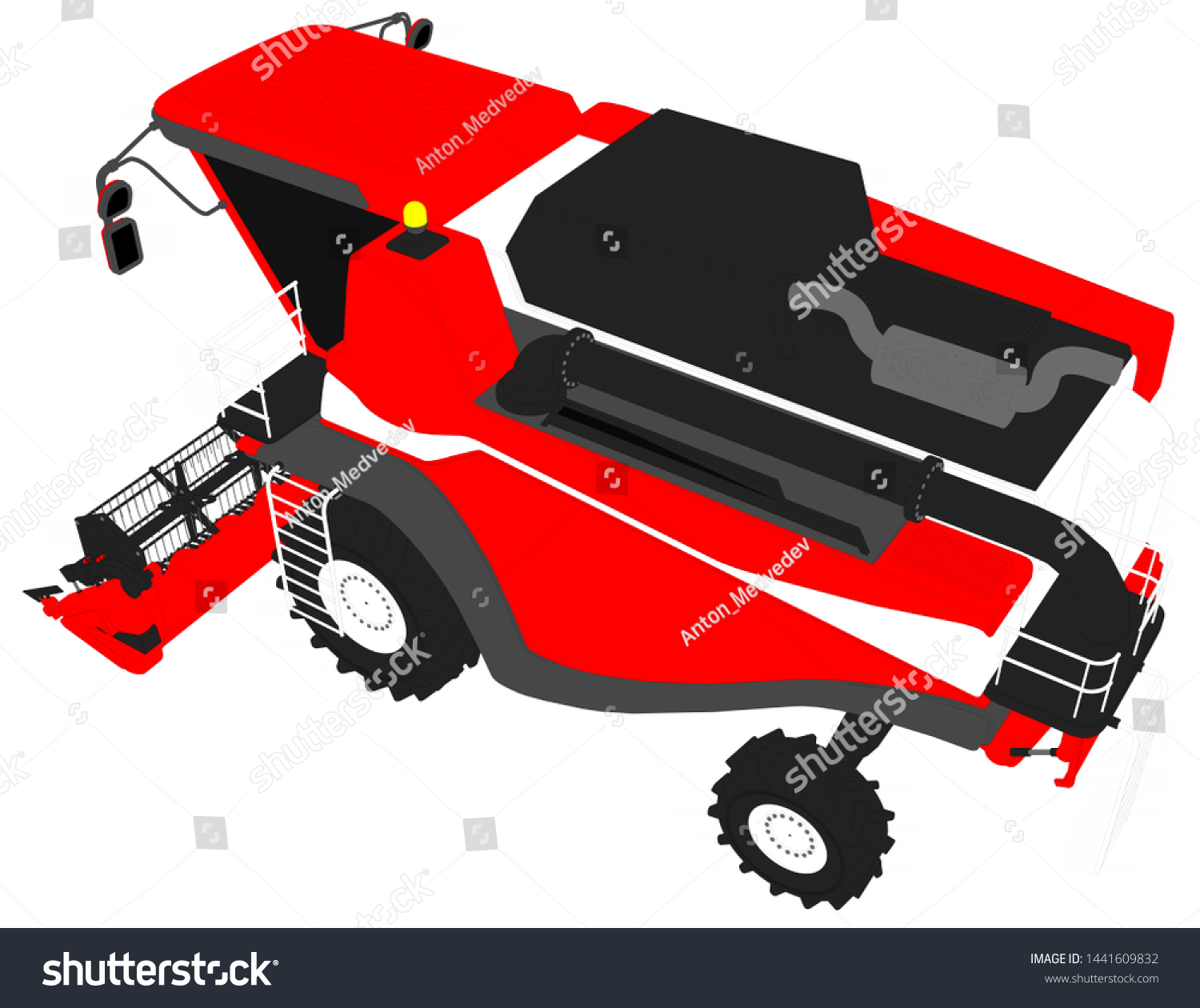 Cartoon Colored 3d Model Huge Red Stock Illustration 1441609832 ...