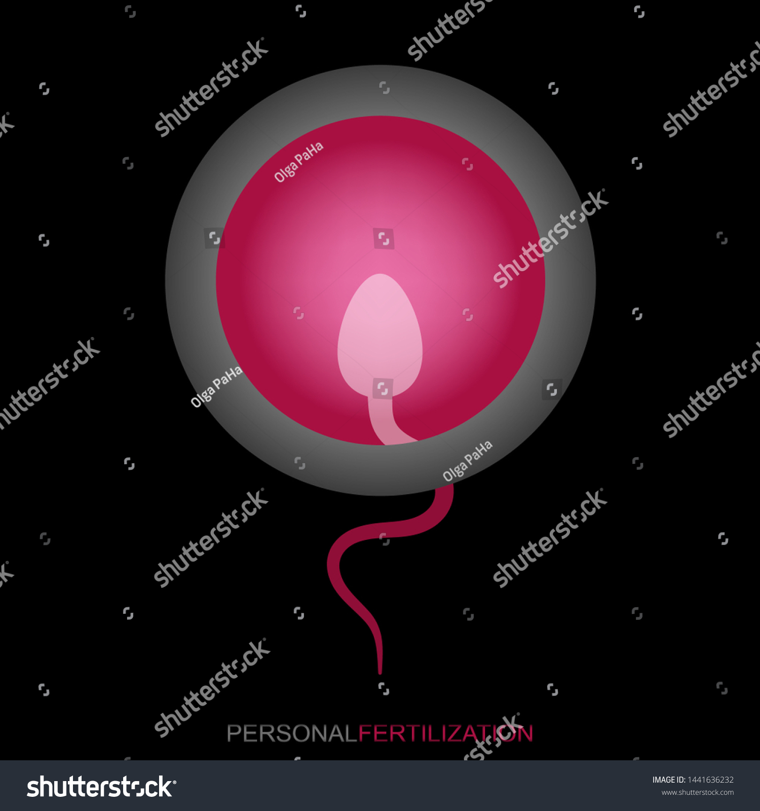 Sperm Fertilizing Egg Cell Icon Simple Stock Vector Royalty Free