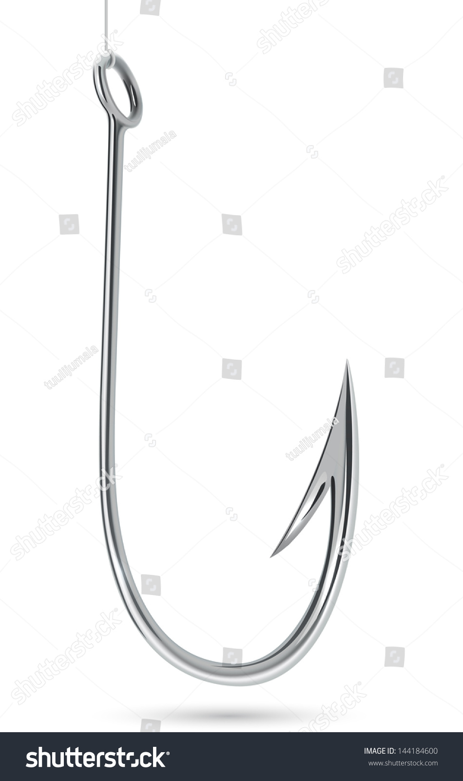 Steel Fishhook Isolated On White Background Stock Vector (Royalty Free ...