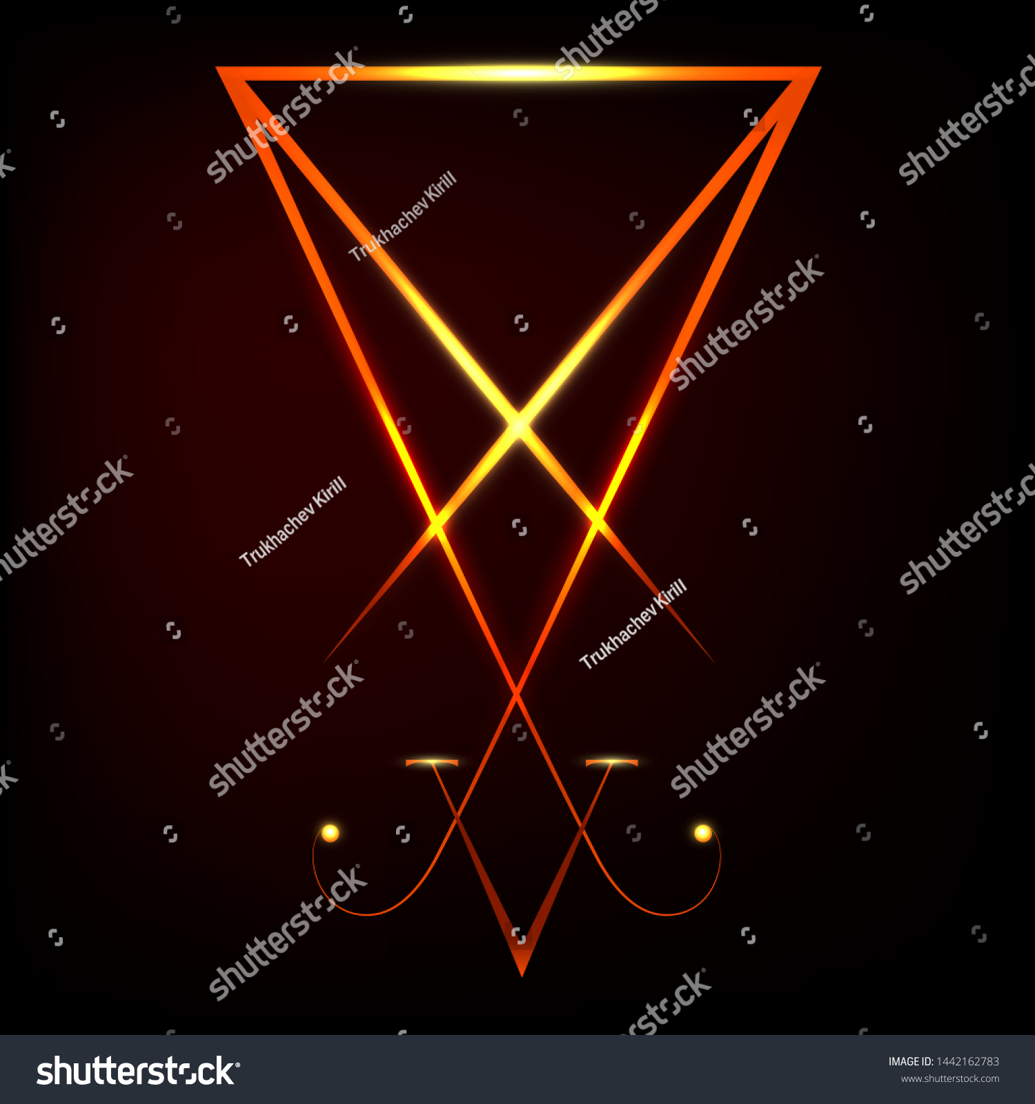 Sigil Lucifer Neon Grunge Styled Distressed Stock Vector (Royalty Free ...