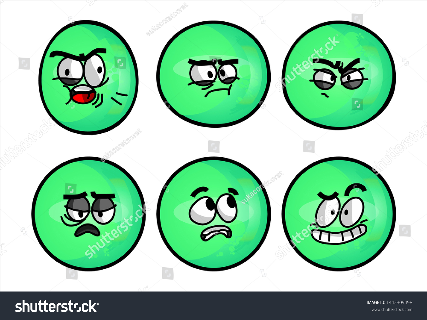 Set Emojis Various Face Expression Vector Stock Vector (Royalty Free ...