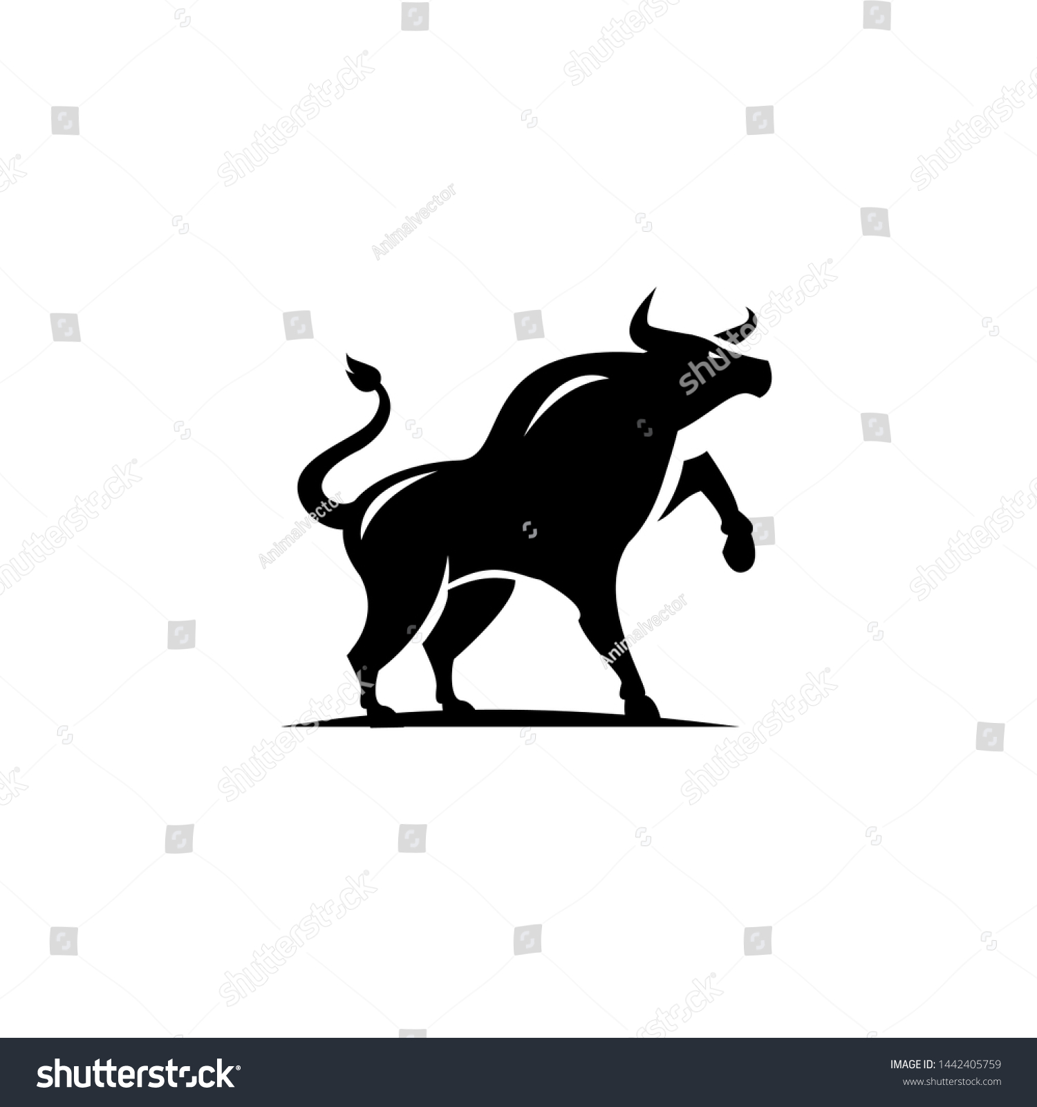 Flat Luxury Bull Logo Icon Design Stock Vector (Royalty Free ...