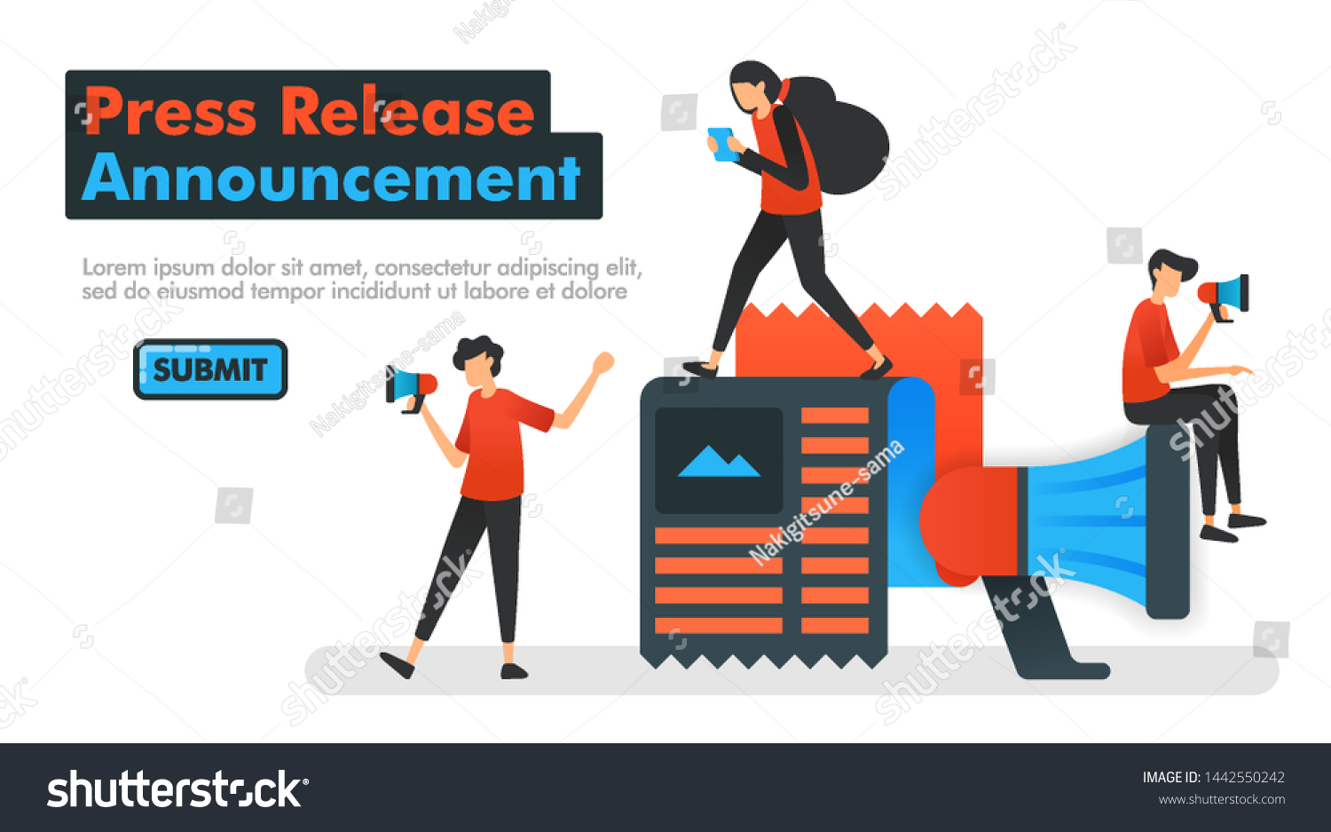 Press Release Announcement Vector Illustration People Stock Vector ...