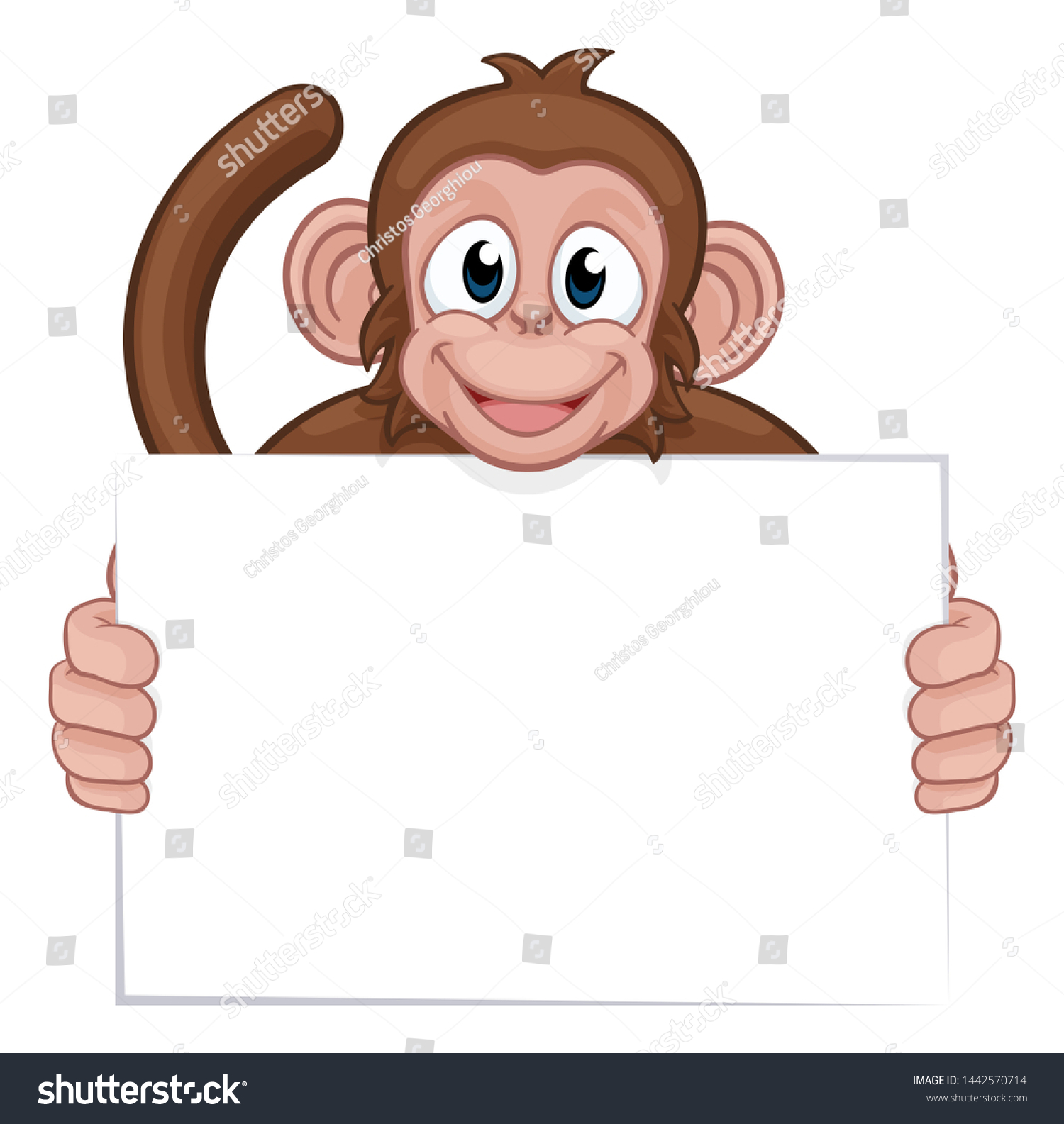 Monkey Cute Happy Cartoon Character Animal Stock Illustration ...