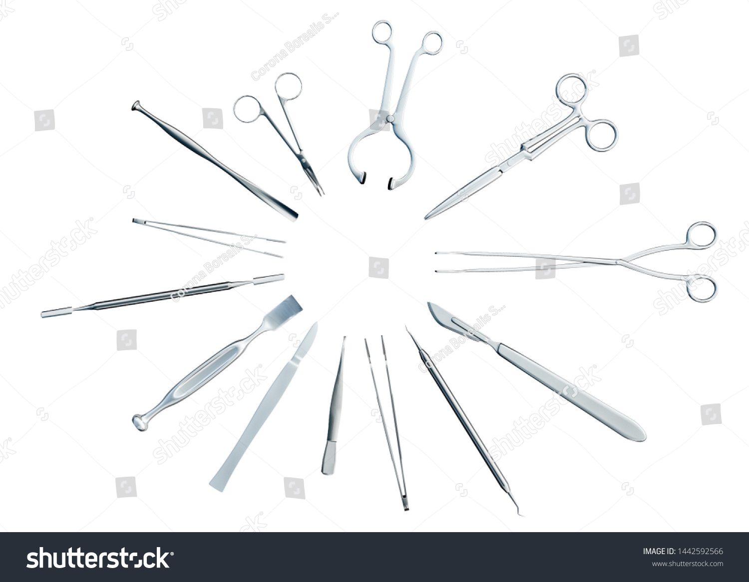 Surgical Instruments Scalpel Scissors Chisel Forceps Stock Illustration ...