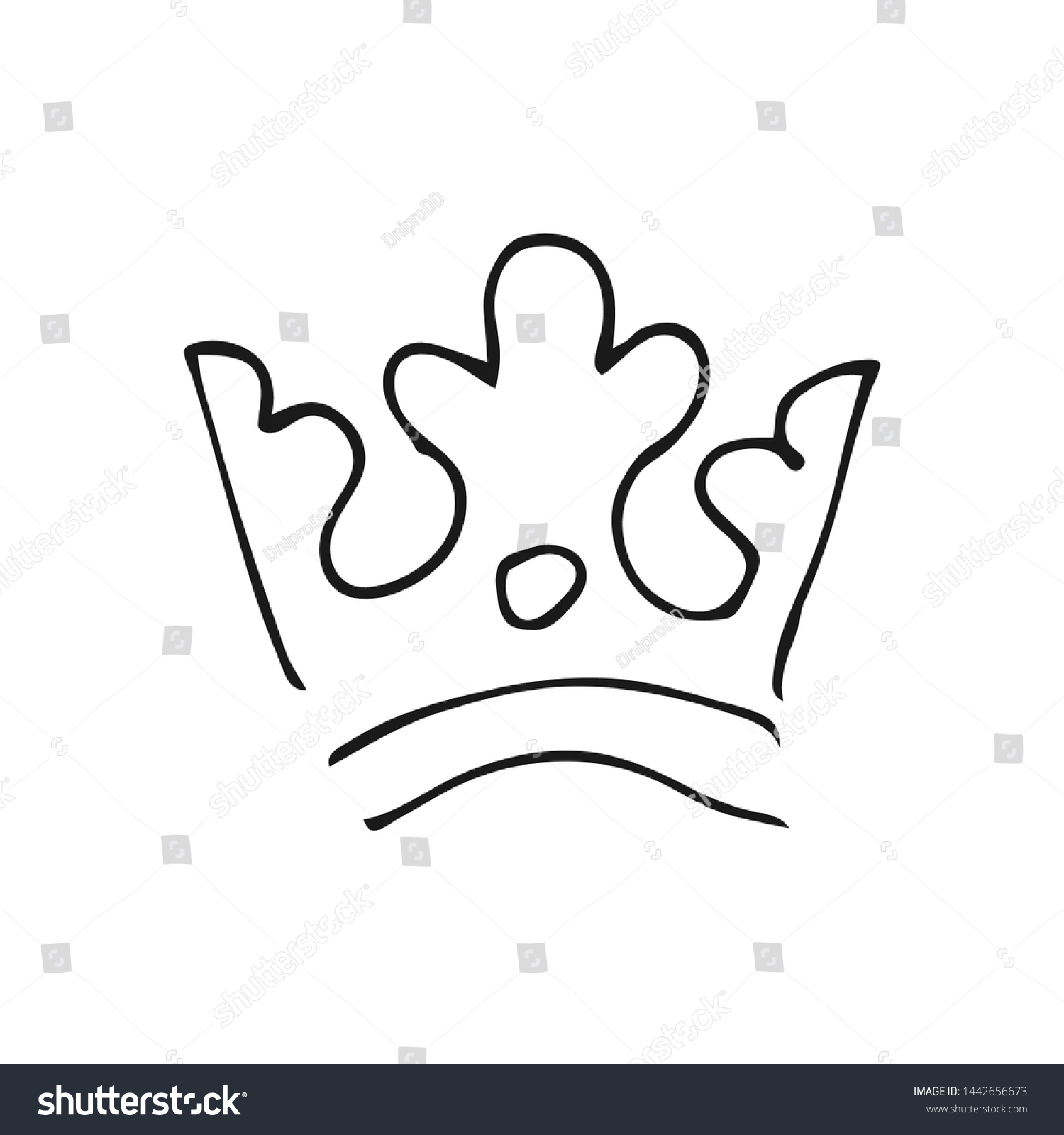 Hand Drawn Crown Simple Graffiti Sketch Stock Vector (Royalty Free ...