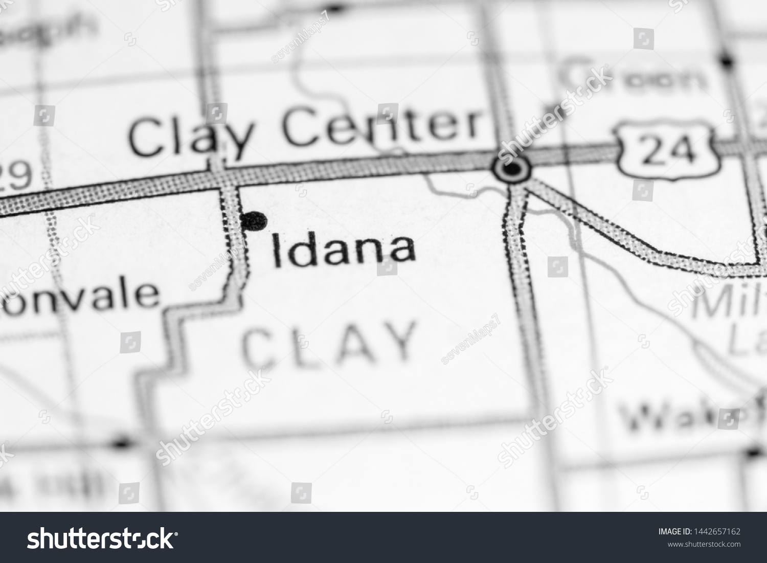 Idana Kansas Usa On Map Stock Photo 1442657162 | Shutterstock