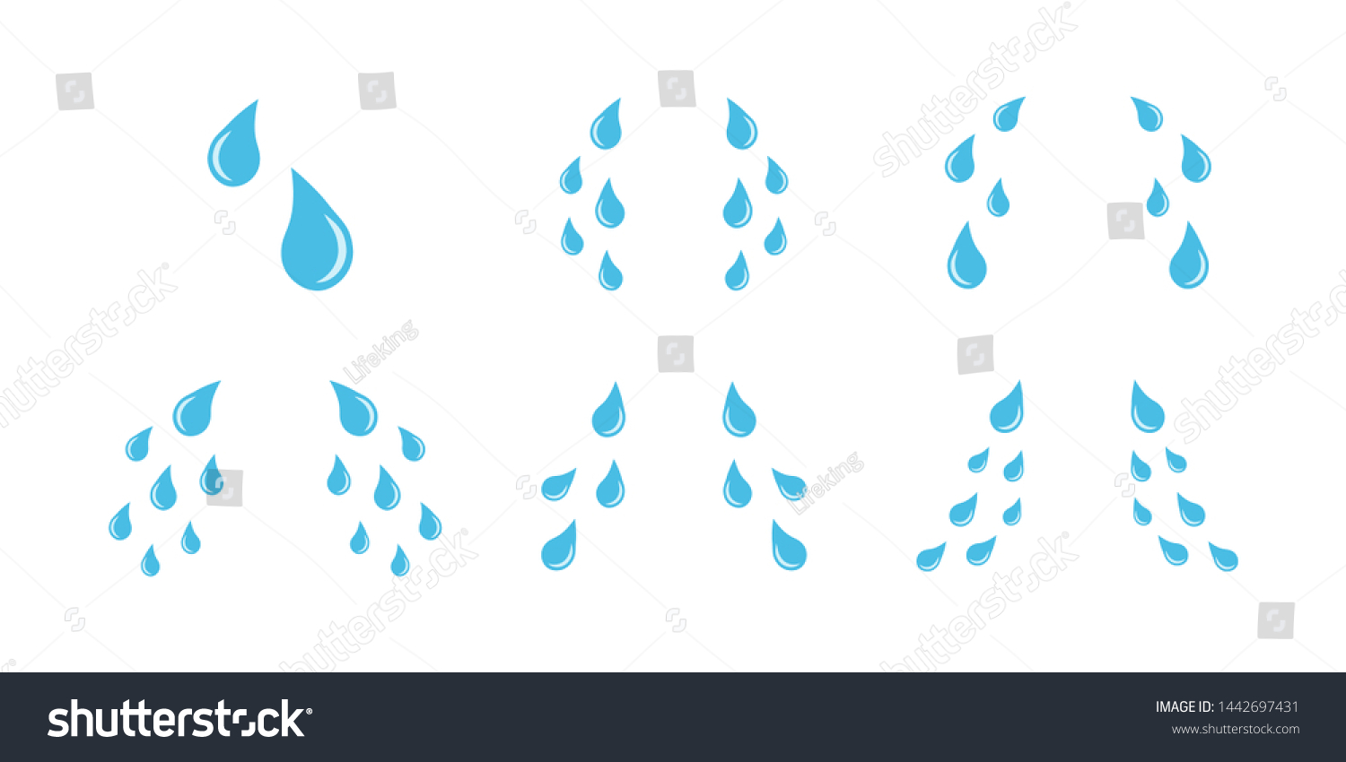 Cartoon Cry Tears Icon Set Tear Stock Vector (Royalty Free) 1442697431 ...