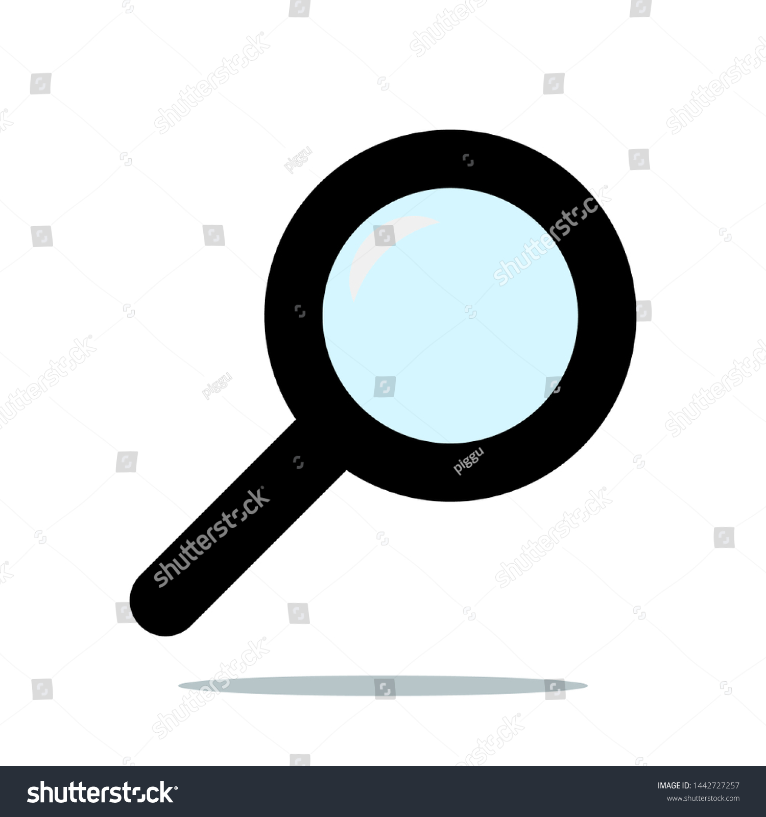 Magnifying Glass Search Icon Blue Lens Stock Vector (Royalty Free ...