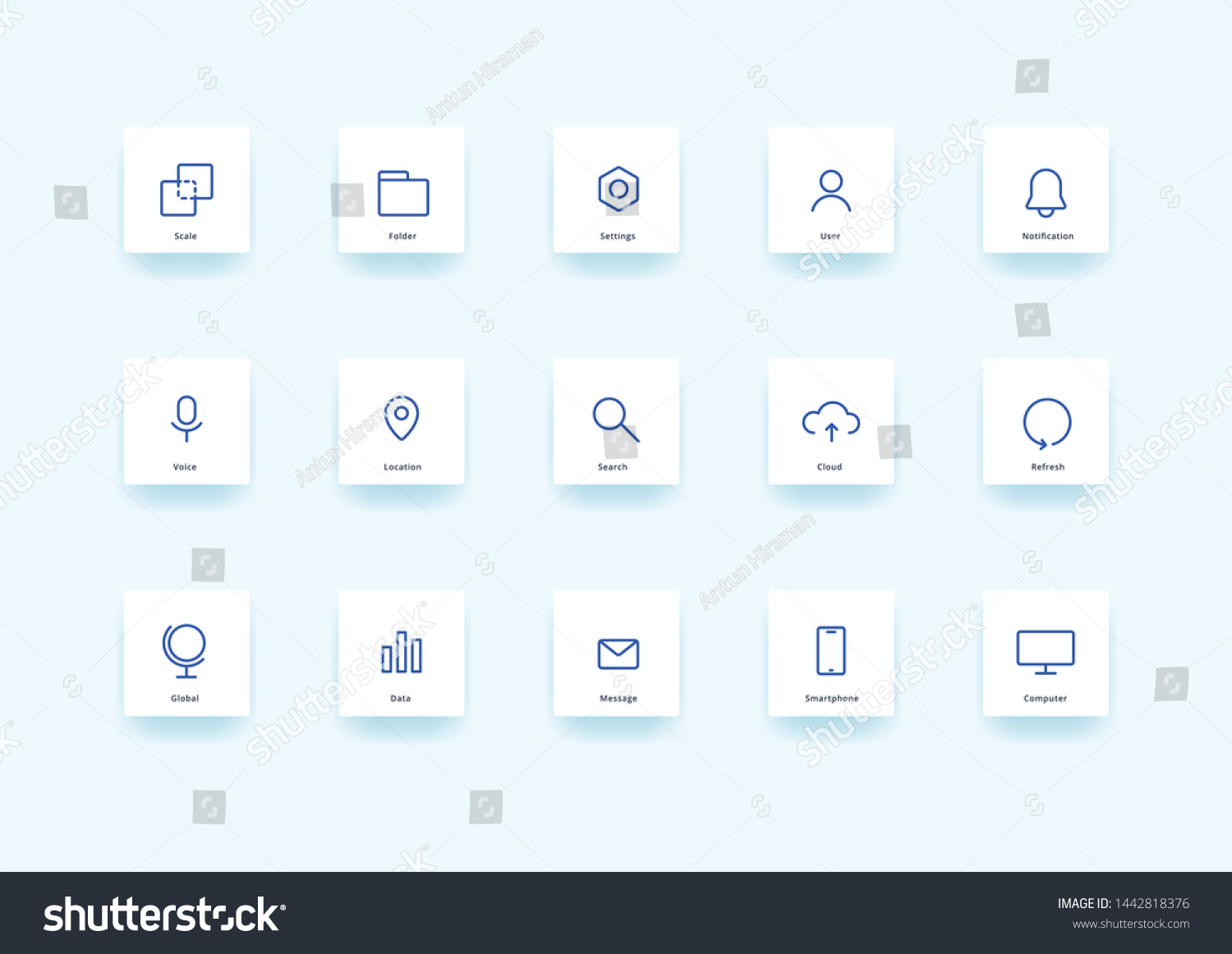Line Art Icons Set Vector Illustration Stock Vector Royalty Free