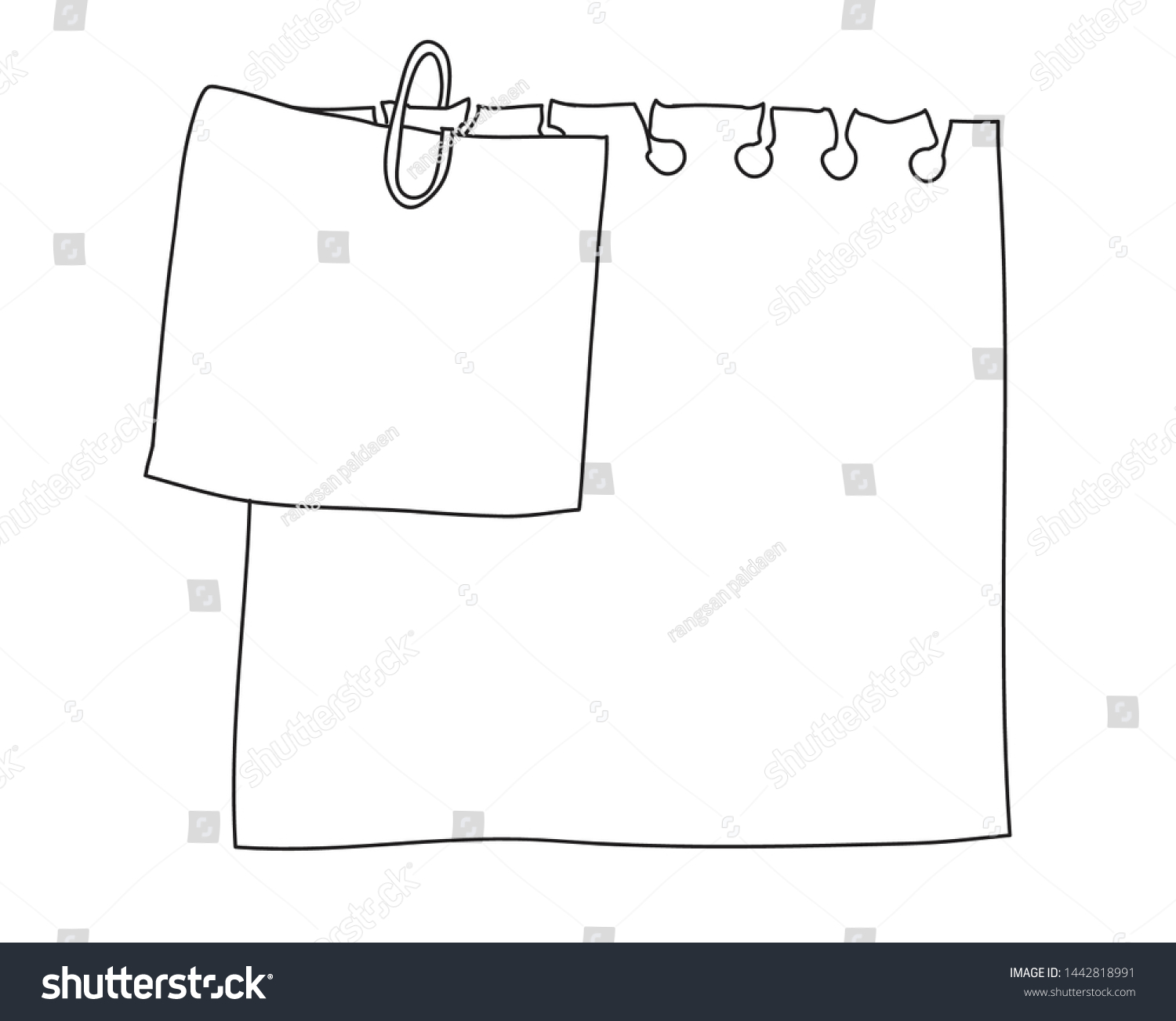 White Note Paper Handrawn Vector Cute Stock Vector (Royalty Free ...