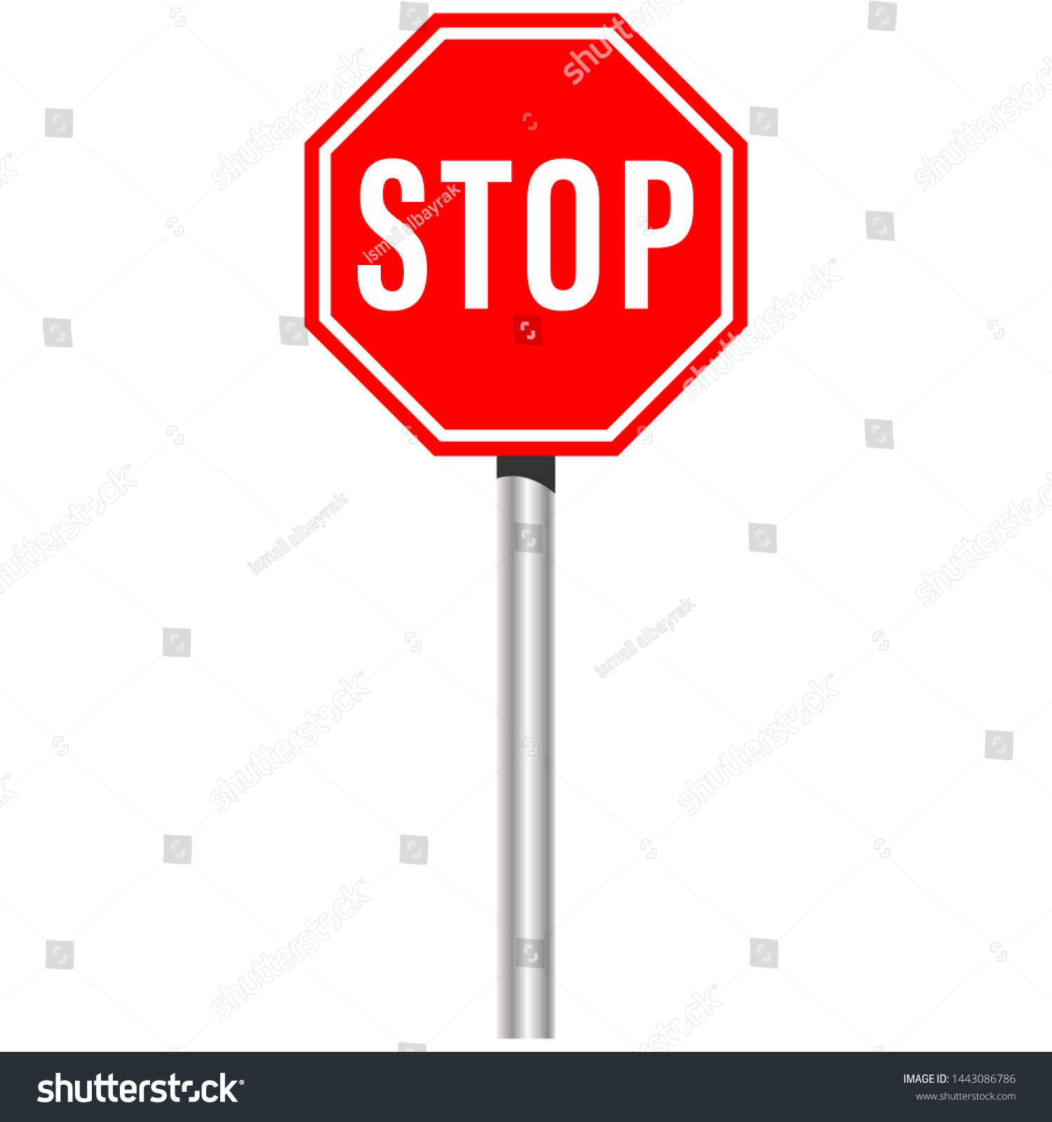 Octagon Stop Sign On Pole Isolated Stock Vector (royalty Free 