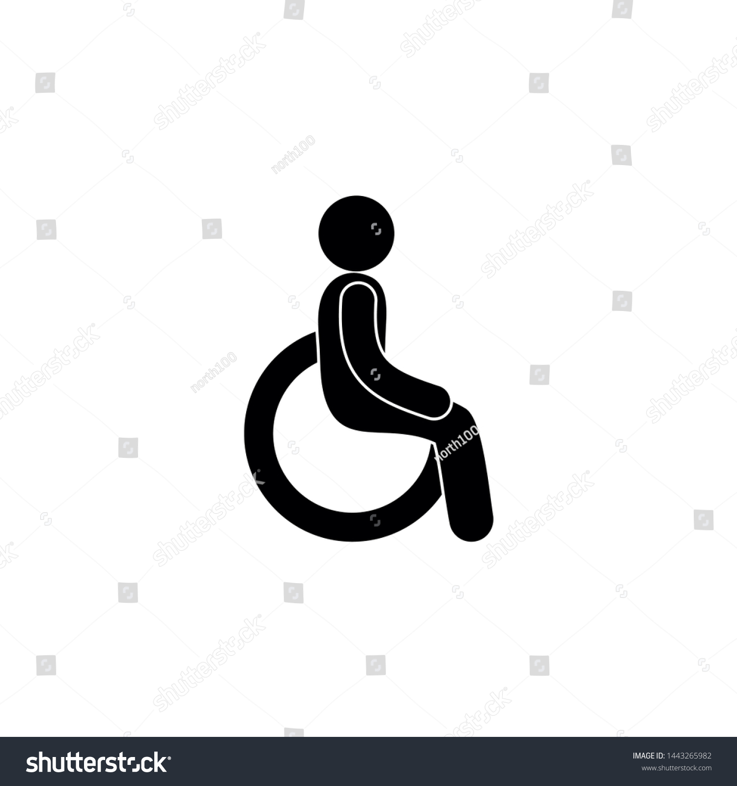 Disabled Person Isolated Symbol Stick Figure Stock Vector (Royalty Free ...