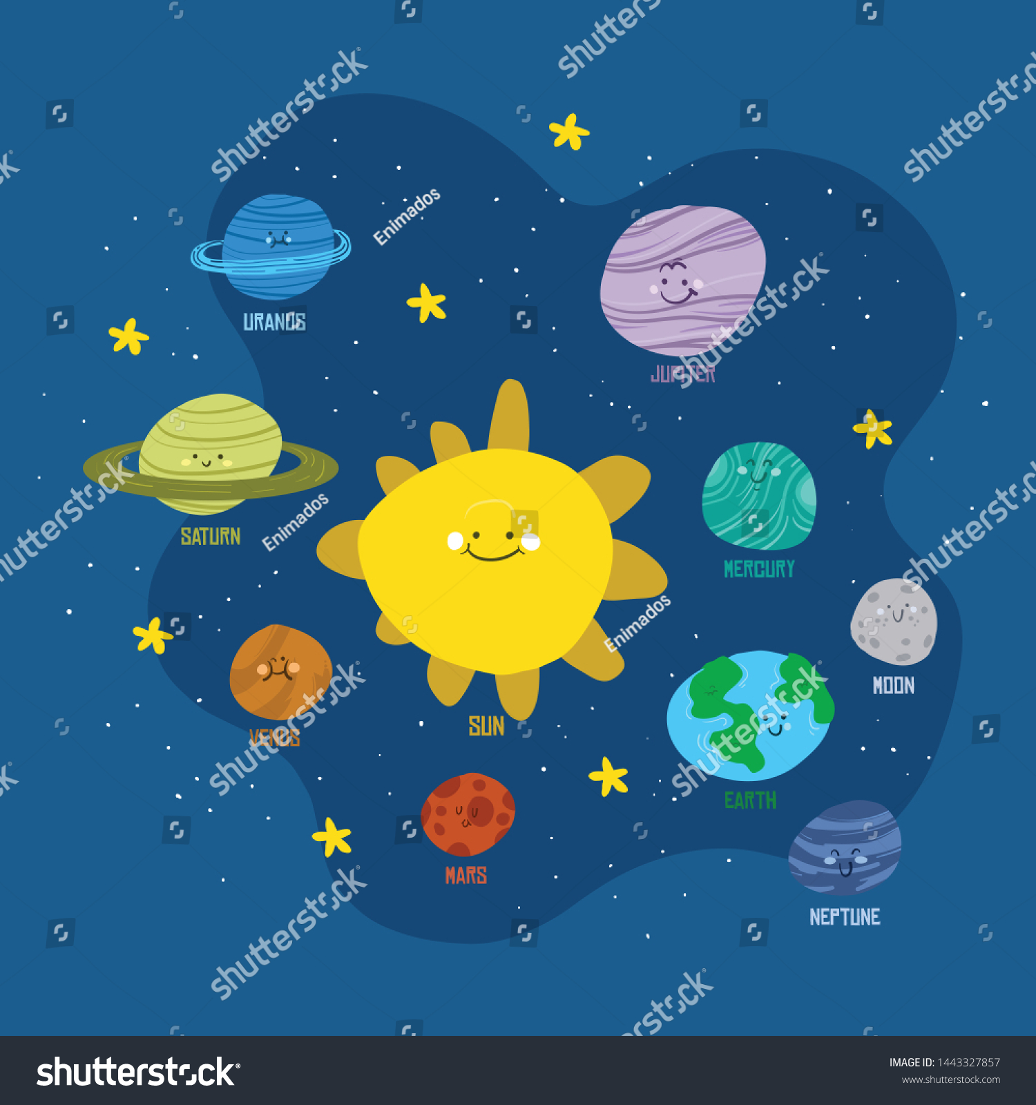 Solar System Vector Illustrations Planets Solar Stock Vector (Royalty ...