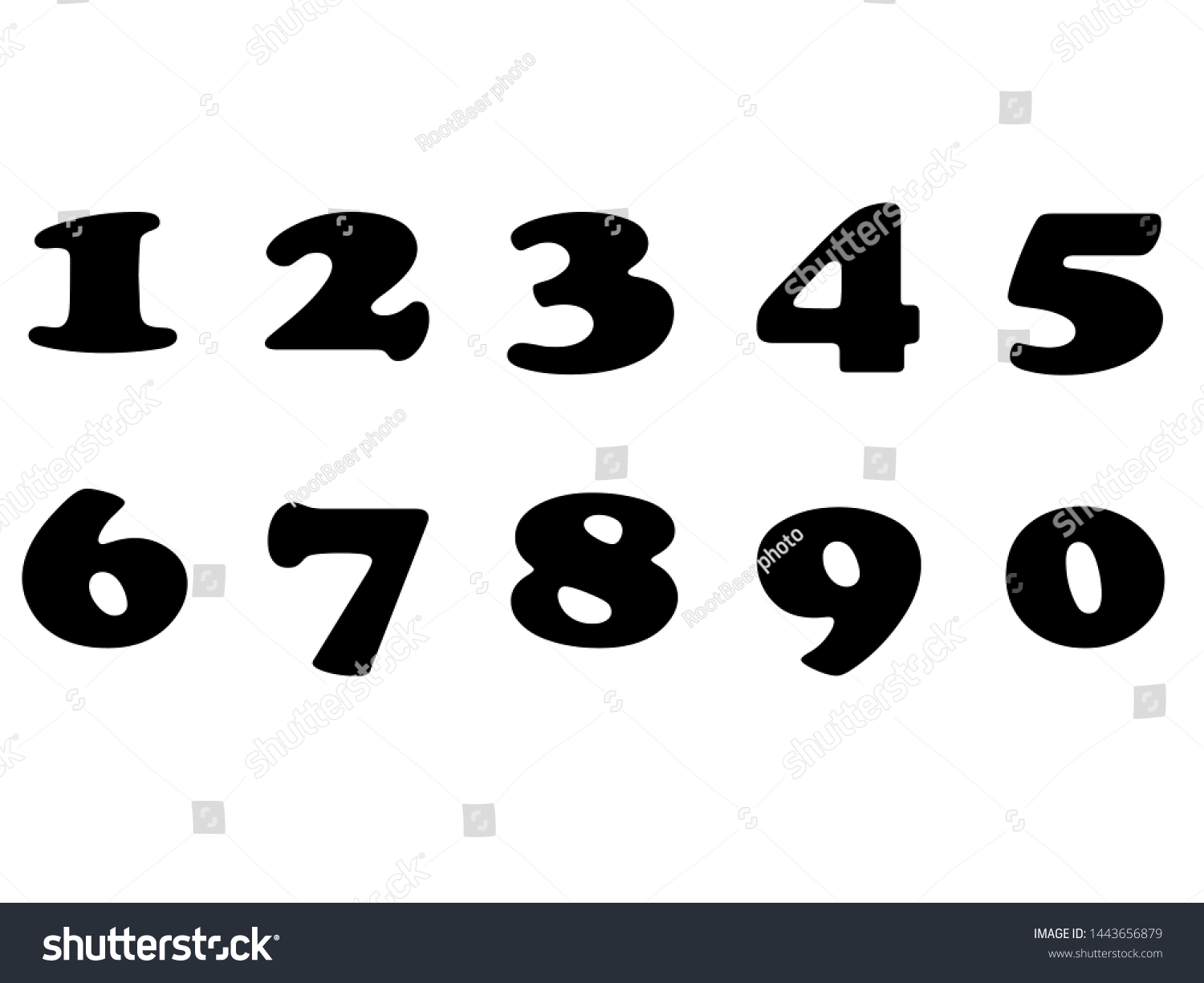 Number Icon Set White Background Stock Illustration 1443656879 ...