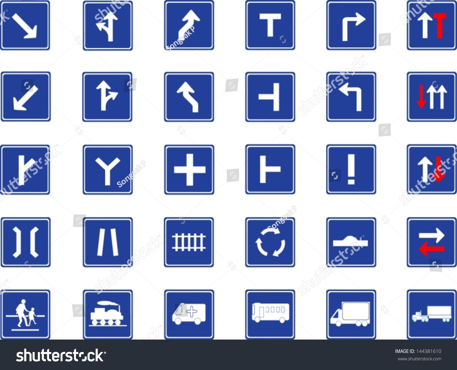 vector-illustration-square-blue-road-signs-stock-vector-royalty-free