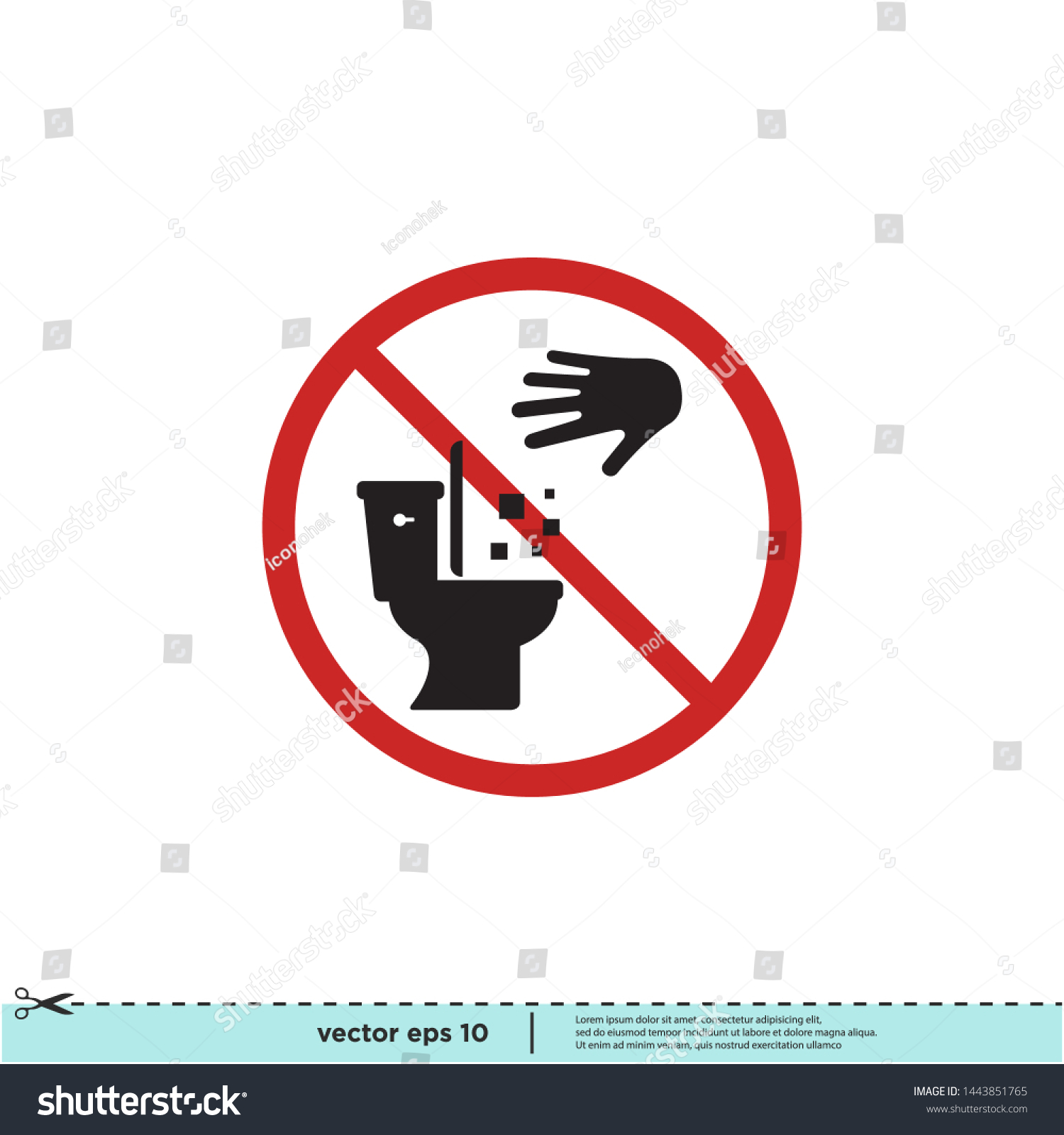 Dont Throw Trash Toilet Sign Icon Stock Vector (Royalty Free ...