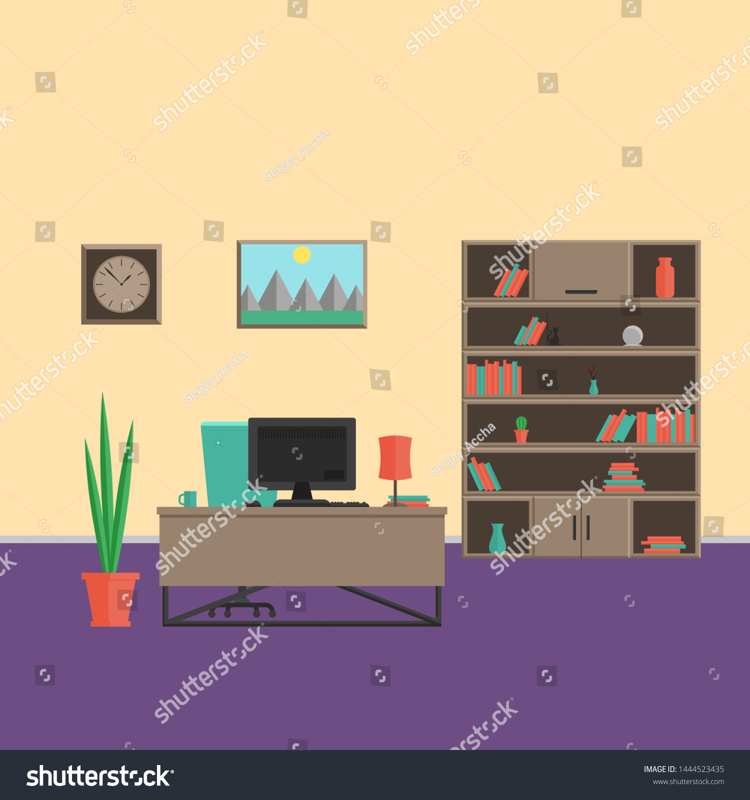 Interior Cabinet Modern Style Complete Set Stock Vector (royalty Free 