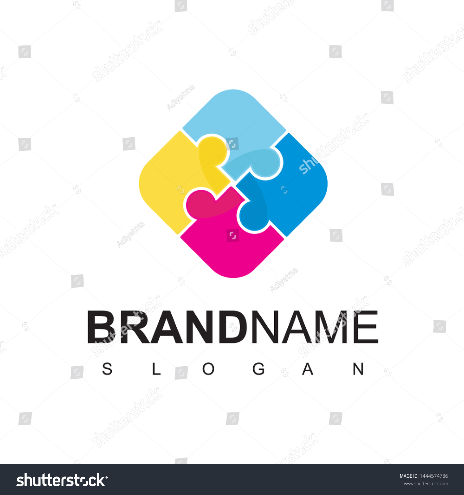 Kid Toy Puzzle Logo Design Vector Stock Vector (Royalty Free ...