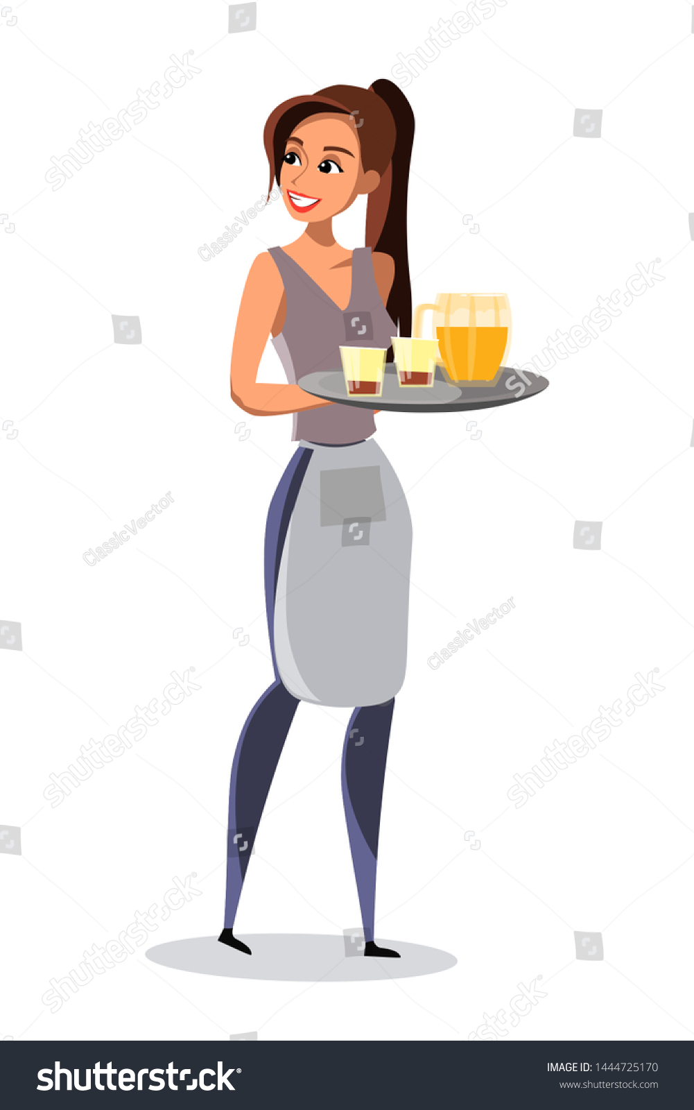 Bar waitress vector