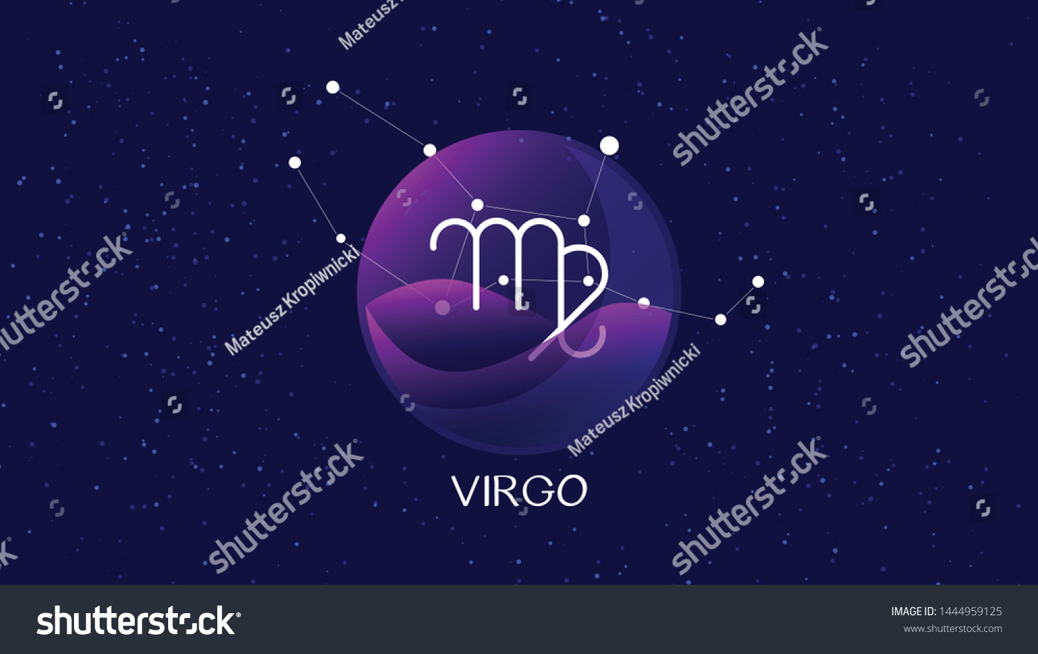 Virgo Sign Zodiac Background Beautiful Simple Stock Vector (Royalty ...