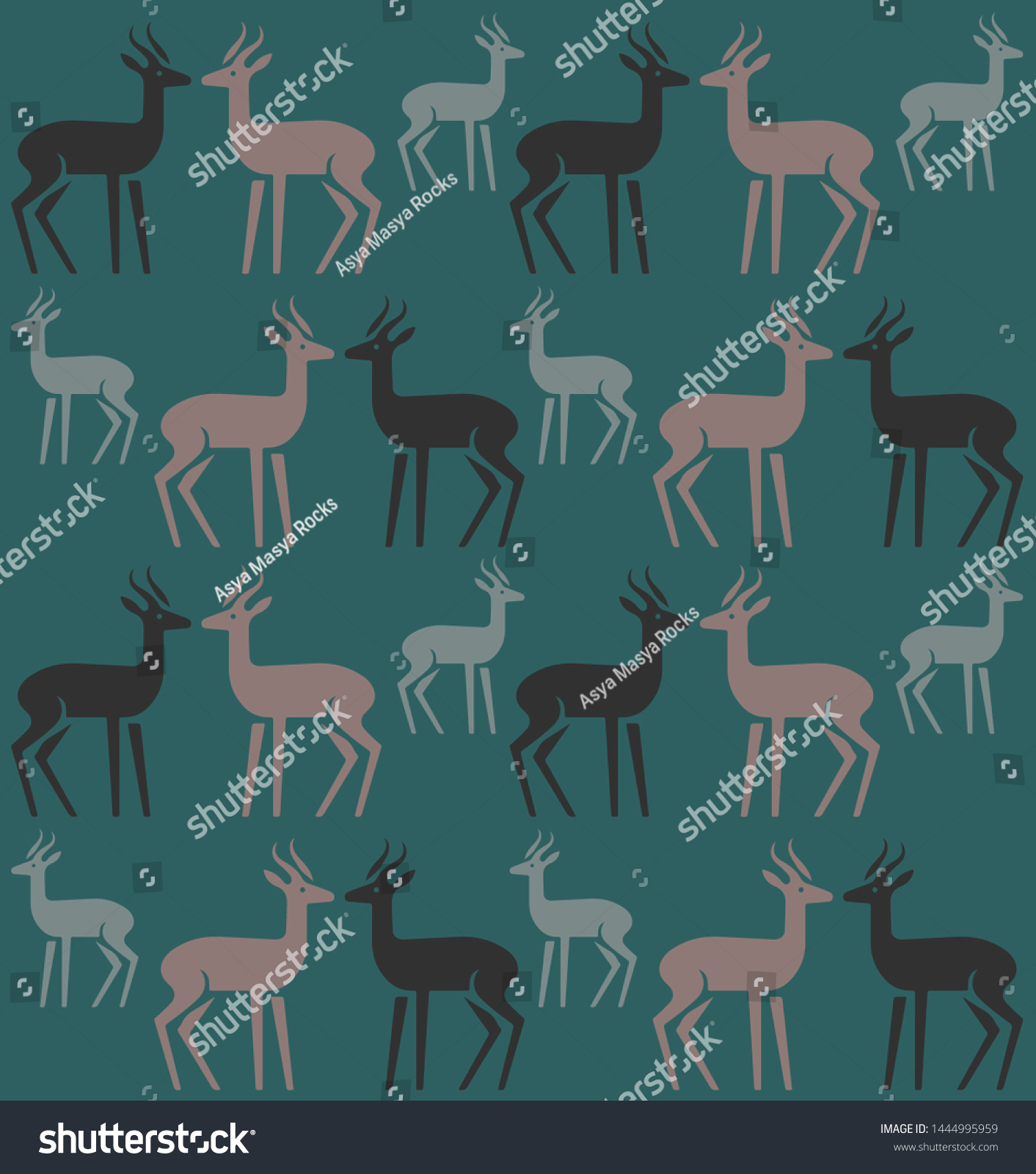 Vector Illustration Deer Pattern Roe Deer Stock Vector (Royalty Free ...