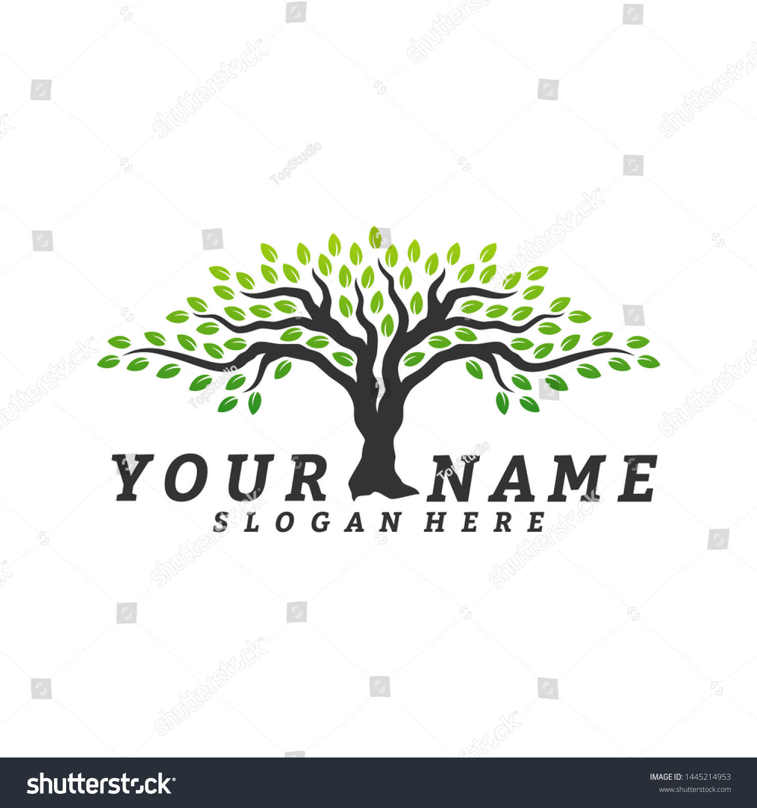 Colorful Vibrant Tree Logo Design Concept Stock Vector (Royalty Free ...