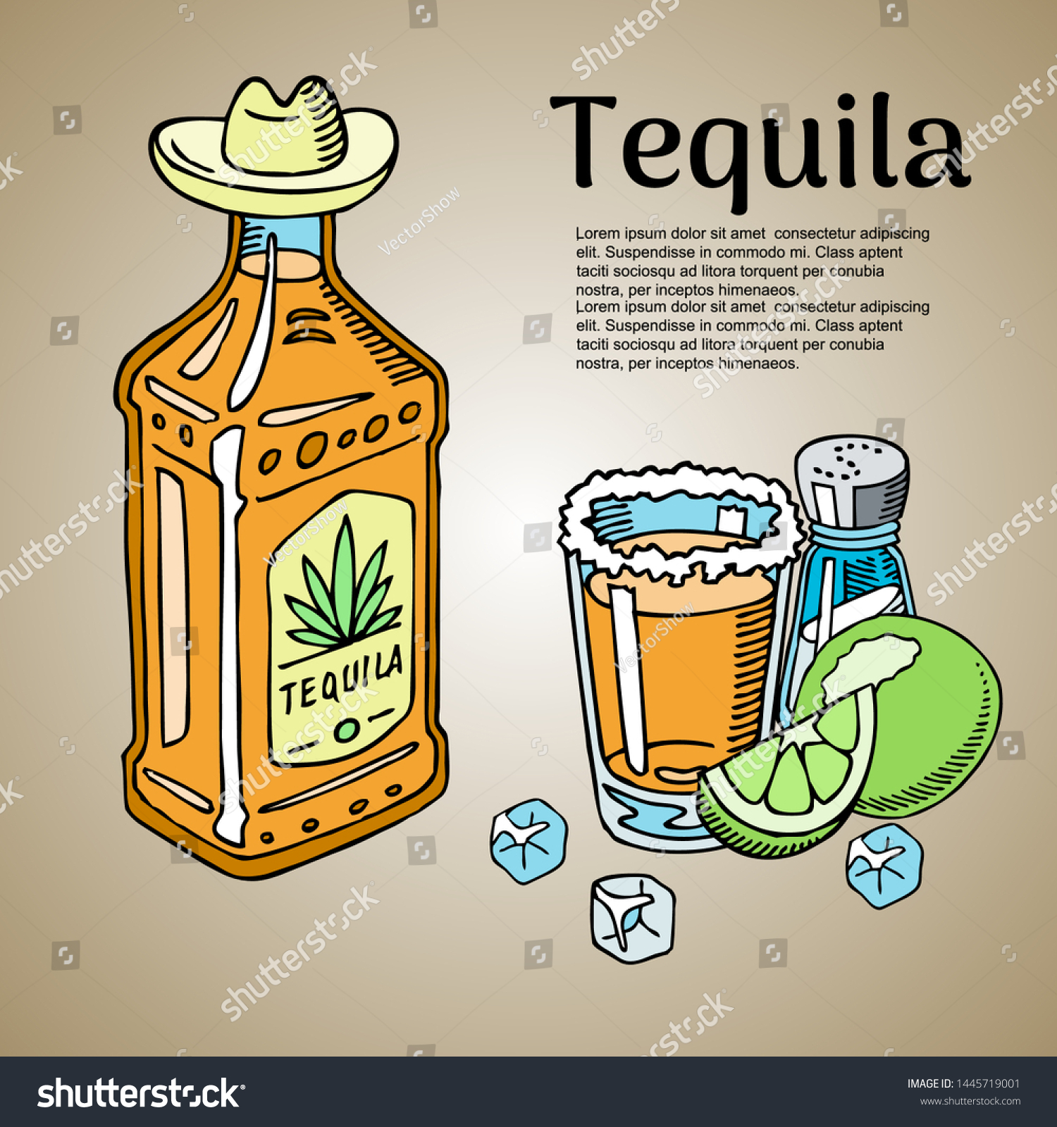 Tequila Bar Banner Poster Vector Illustration Stock Vector (Royalty ...