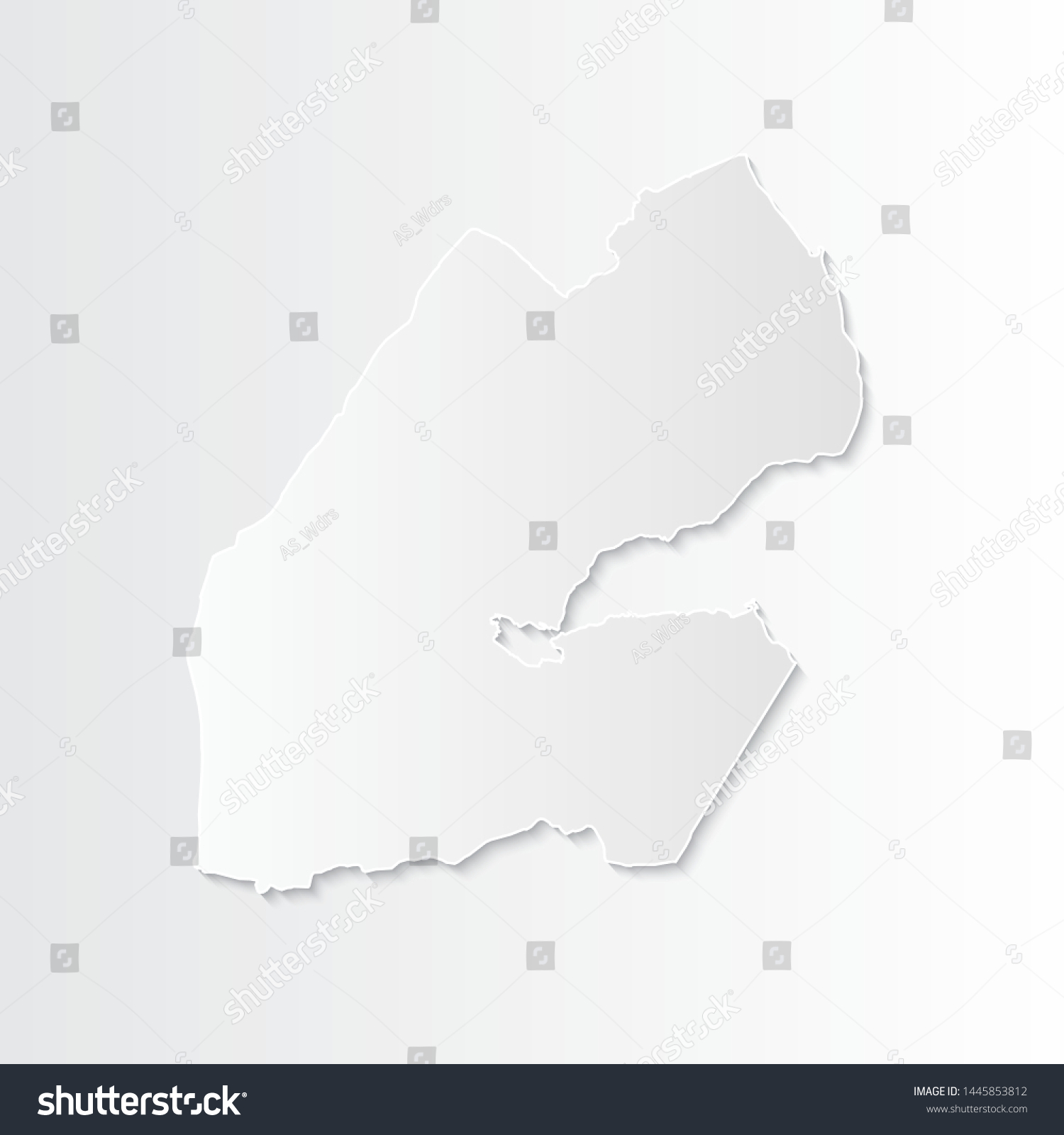 White Djibouti Mapcountries Vector Paper Map Stock Vector Royalty Free   Stock Vector White Djibouti Map Countries Vector Paper Map Of Djibouti On A Gray Background Vector 1445853812 