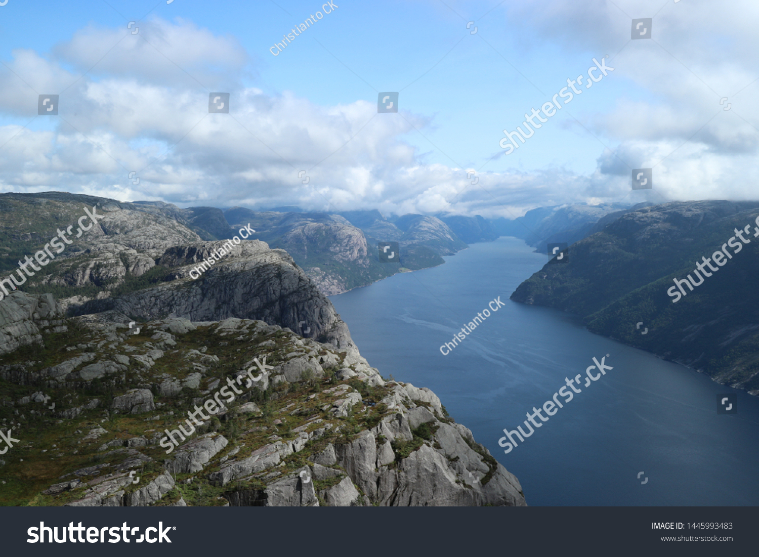 Preikestolen Pulpit Rock Cliff Rogaland Norway Stock Photo 1445993483 ...