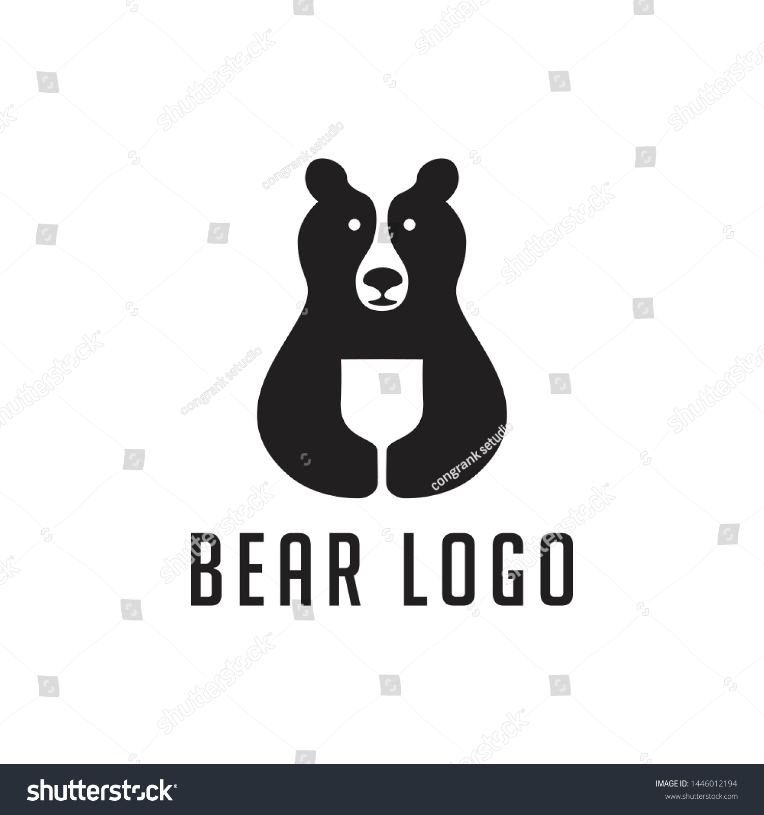 Bear Logo Design Template Stock Vector (Royalty Free) 1446012194 ...