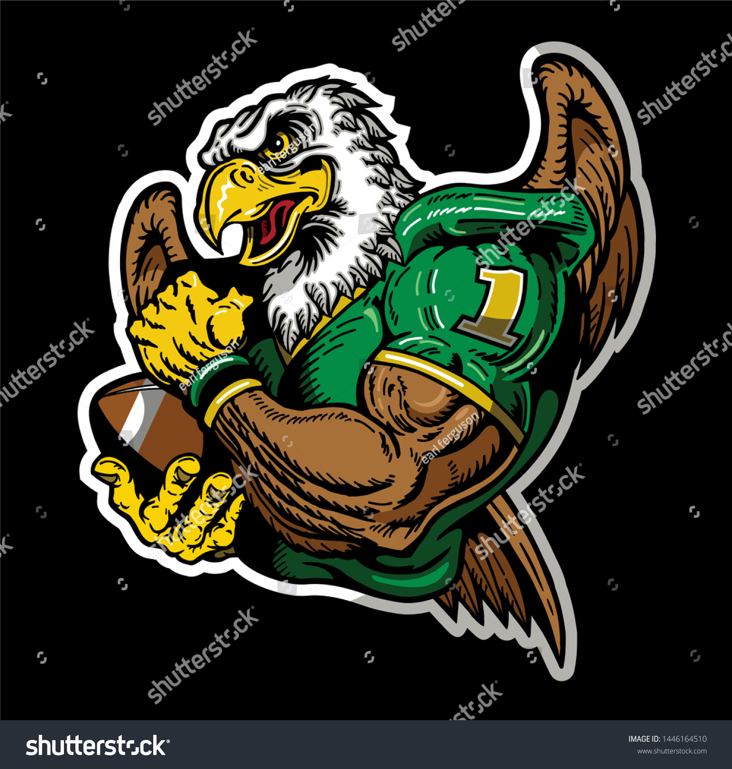 Eagles Football Player Mascot Holding Ball Stock Vector (Royalty Free ...