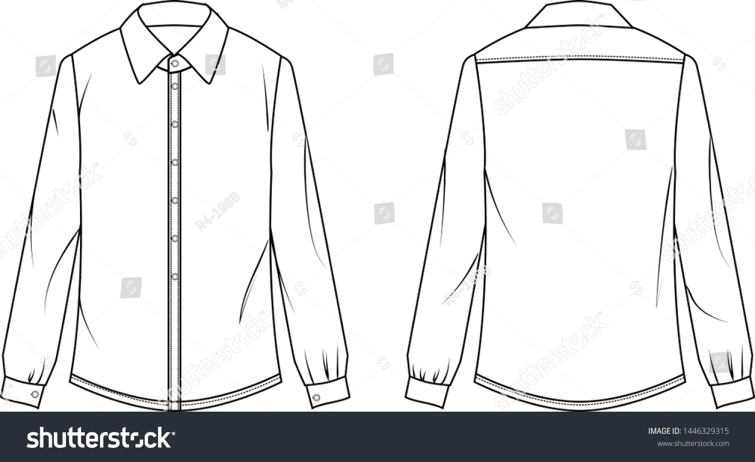 Blouse Vector Lady Template Stock Vector (Royalty Free) 1446329315 ...