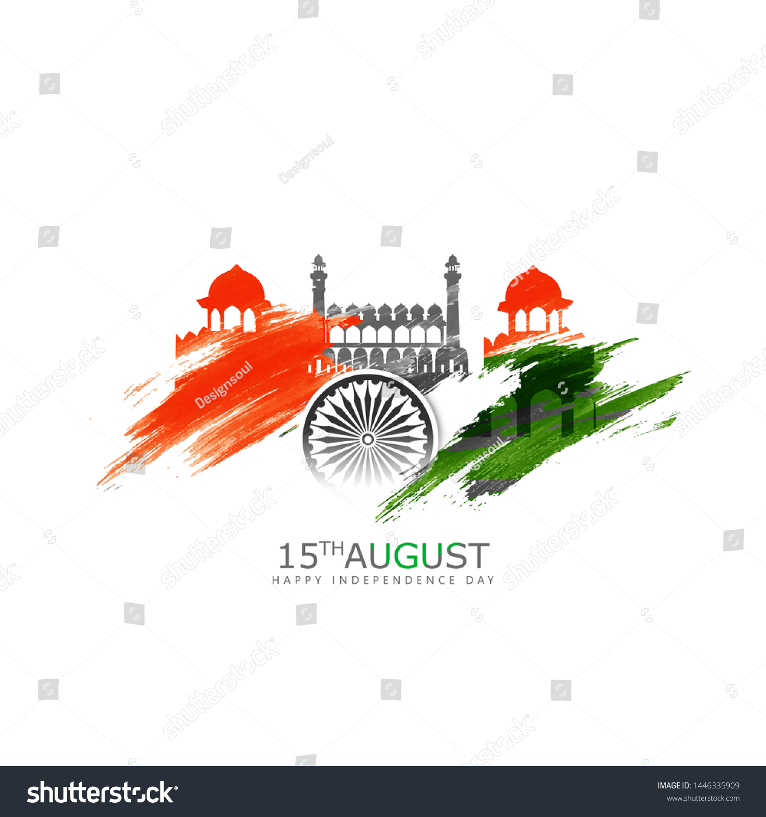 Illustration Independence Day Famous Monument India Stock Vector ...