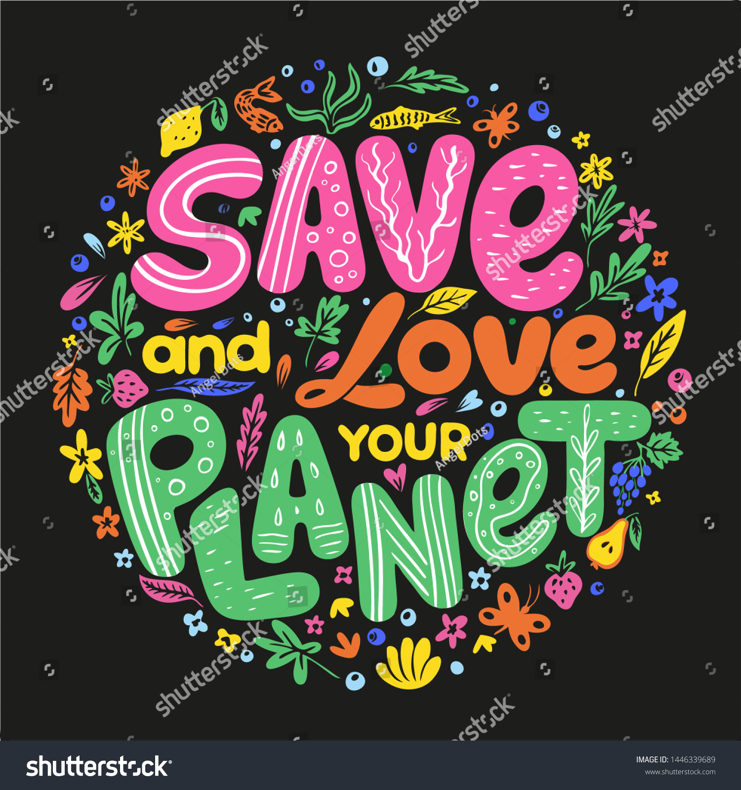 Earth Day Advertising Poster Love Save Stock Vector (Royalty Free ...