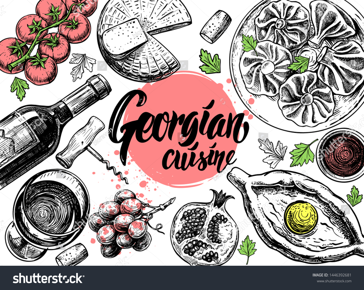 Грузинские блюда вектор