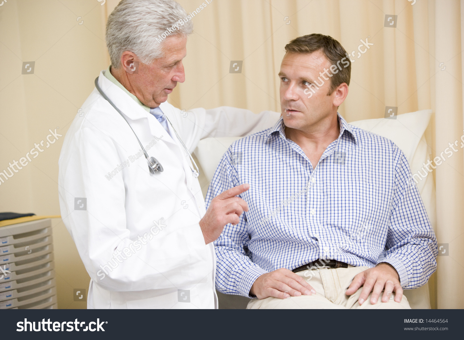 Doctor Giving Man Checkup Exam Room Stock Photo 14464564 Shutterstock