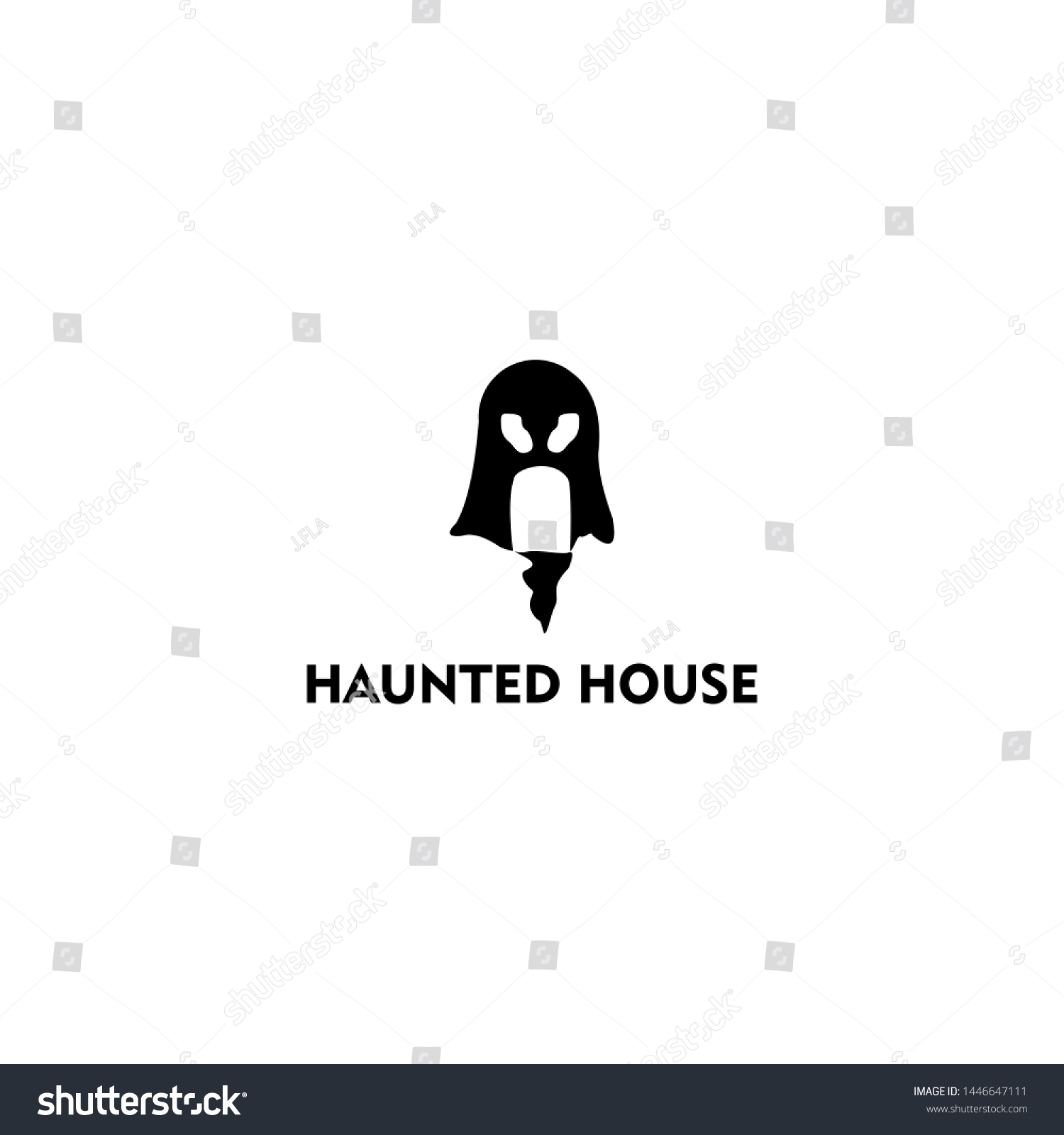 Haunted House Logo Design Stock Illustration 1446647111 | Shutterstock