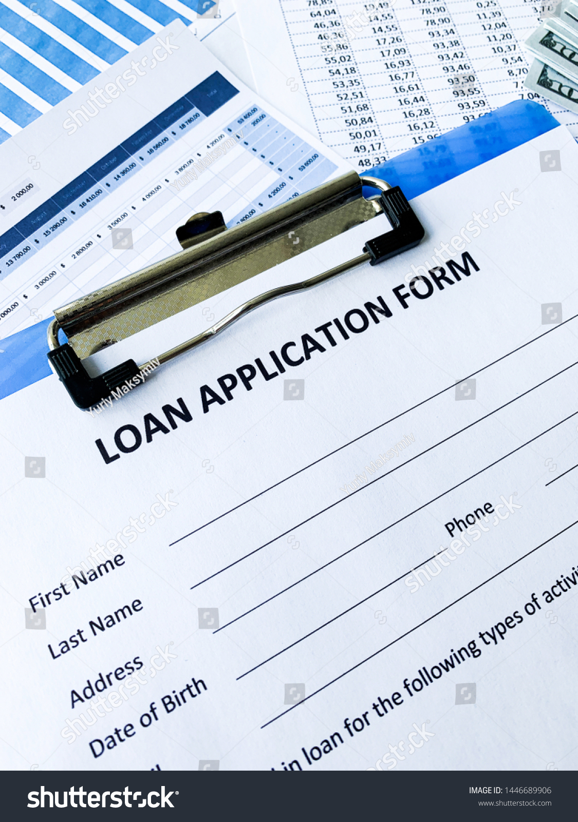 Loan Application Form Document Graph On Stock Photo 1446689906 ...