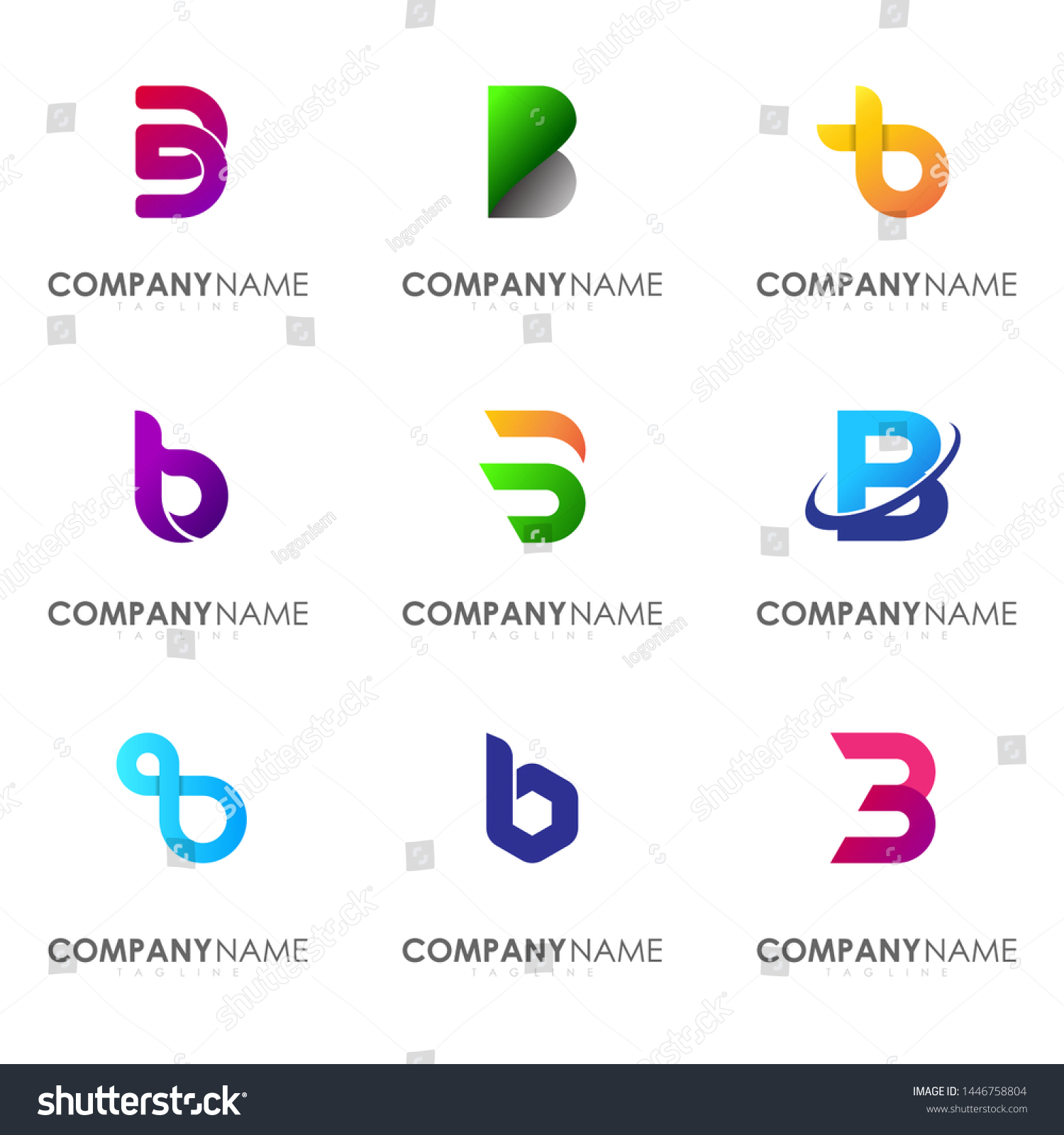 Set Modern Alphabet Logo Design Letter Stock Vector (Royalty Free ...