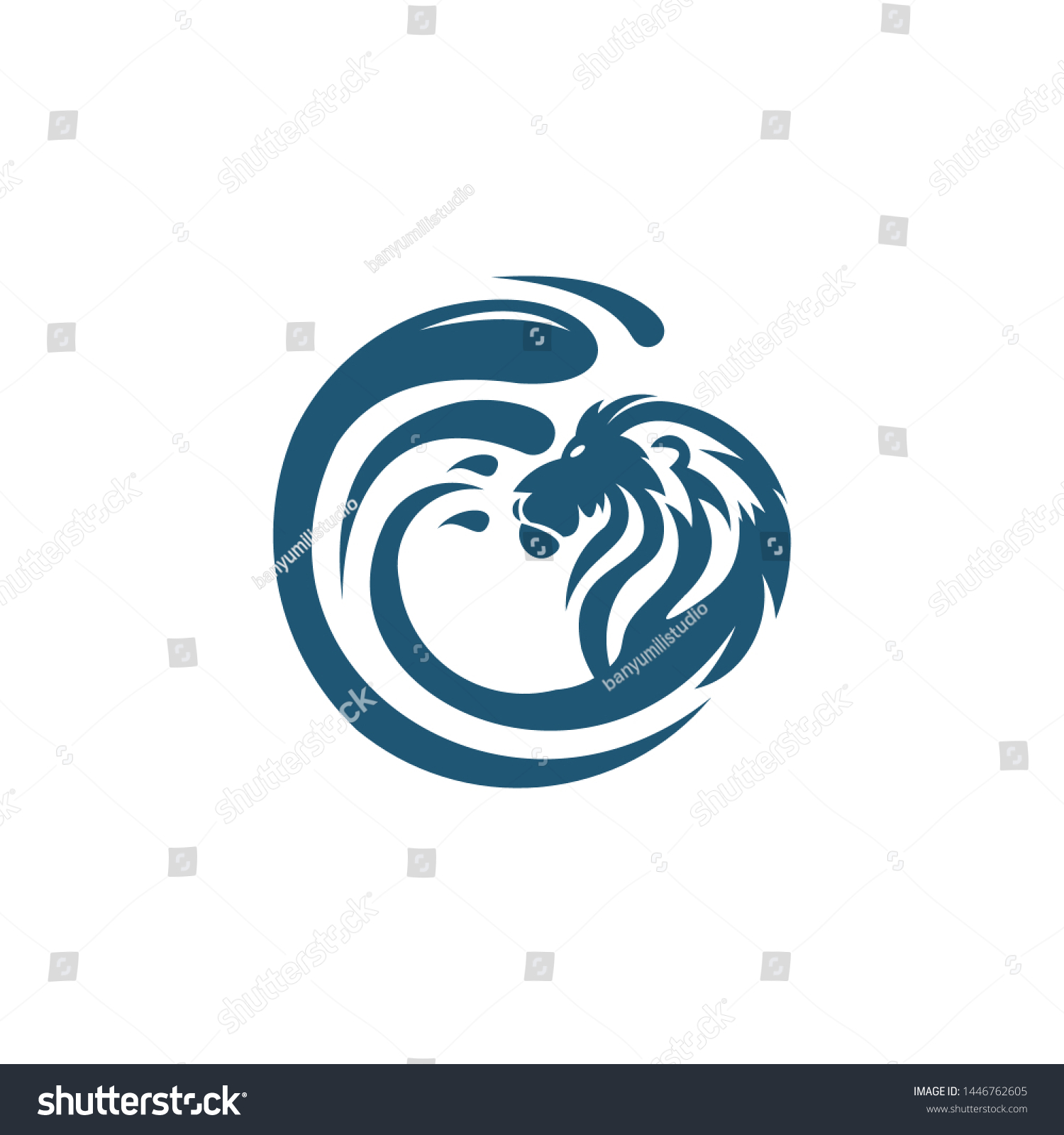 Lion Water Logo Template Stock Vector (Royalty Free) 1446762605 ...